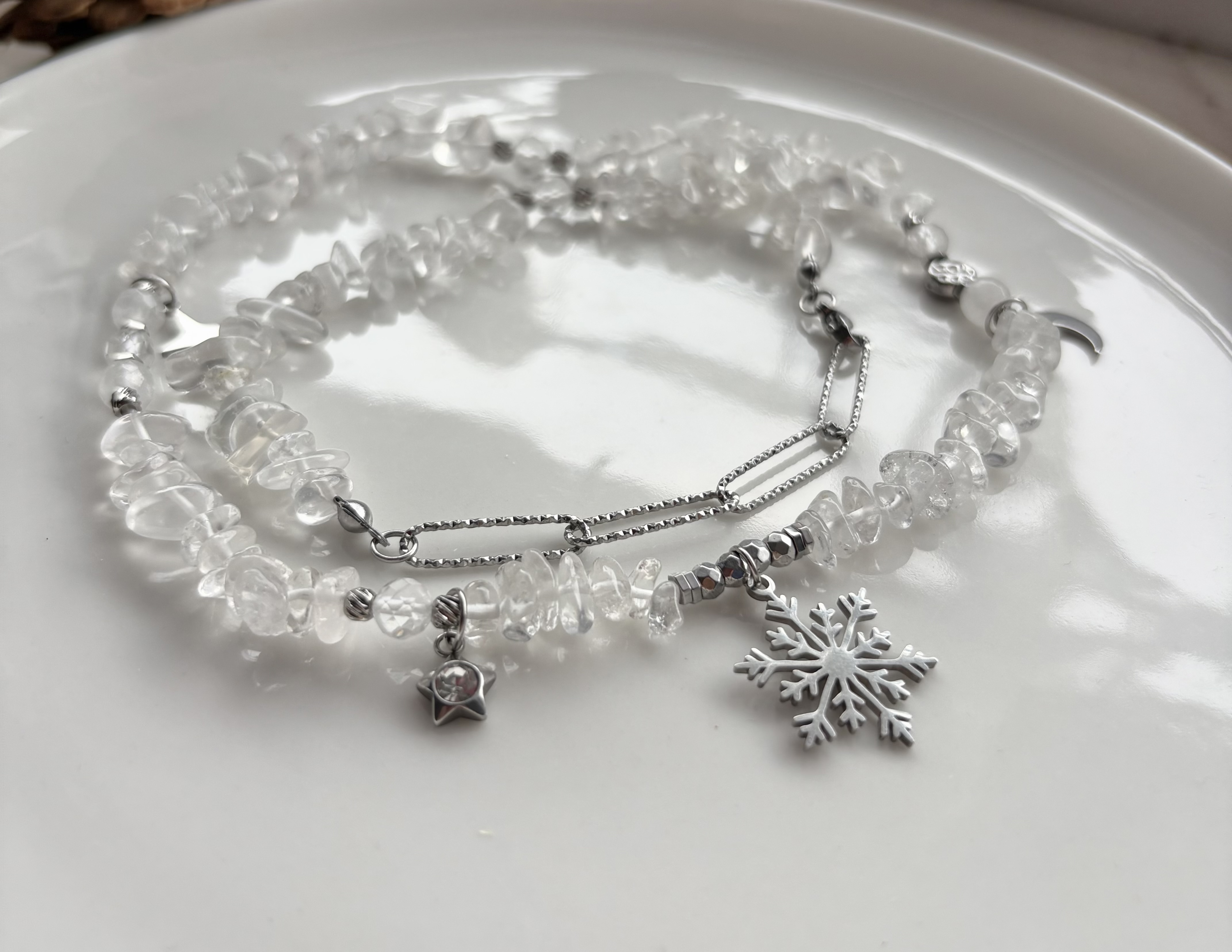 Naszyjnik z kryształu górskiego/ Frozen Snowflake