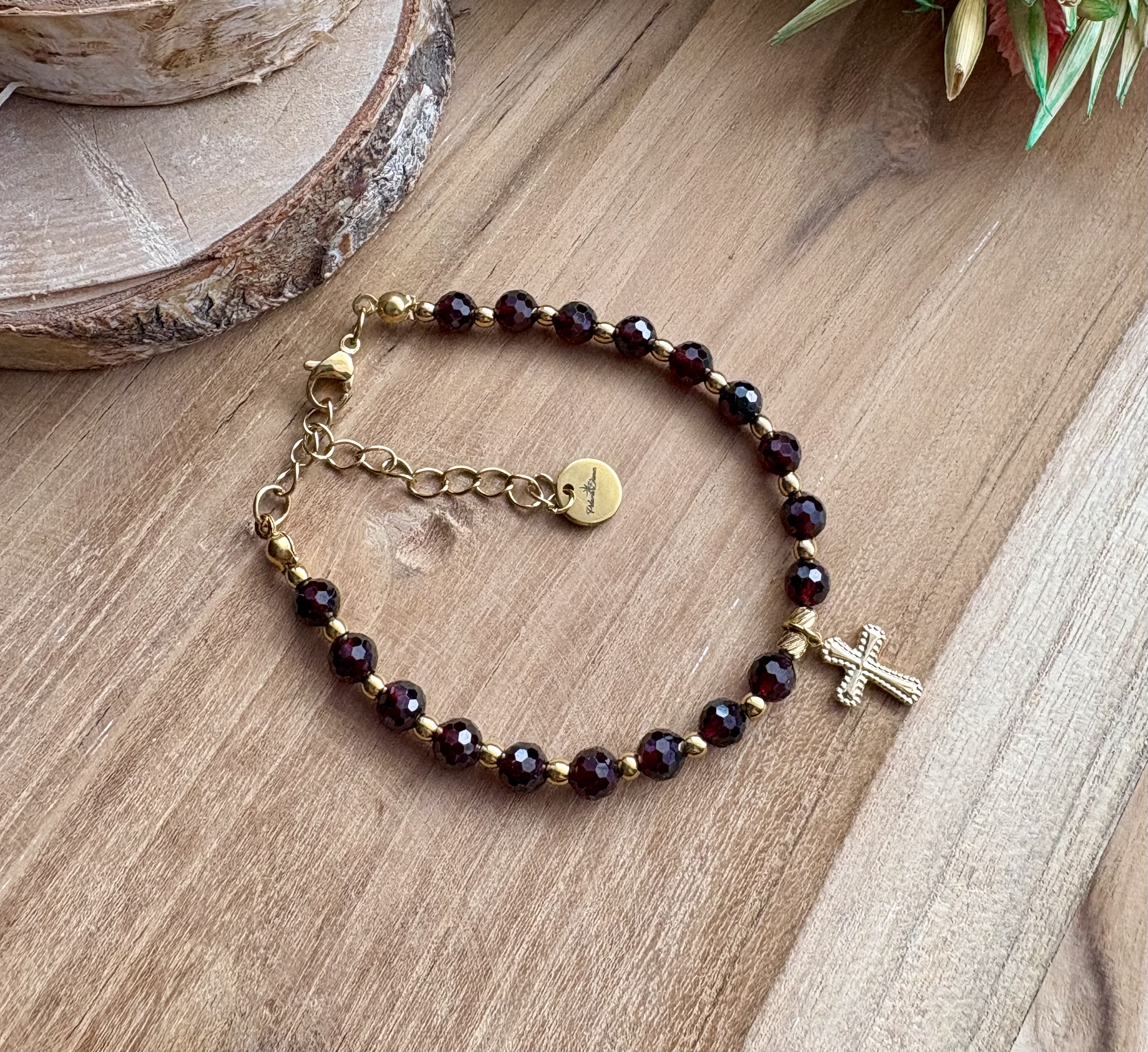 Bransoletka z granatu/ Claret