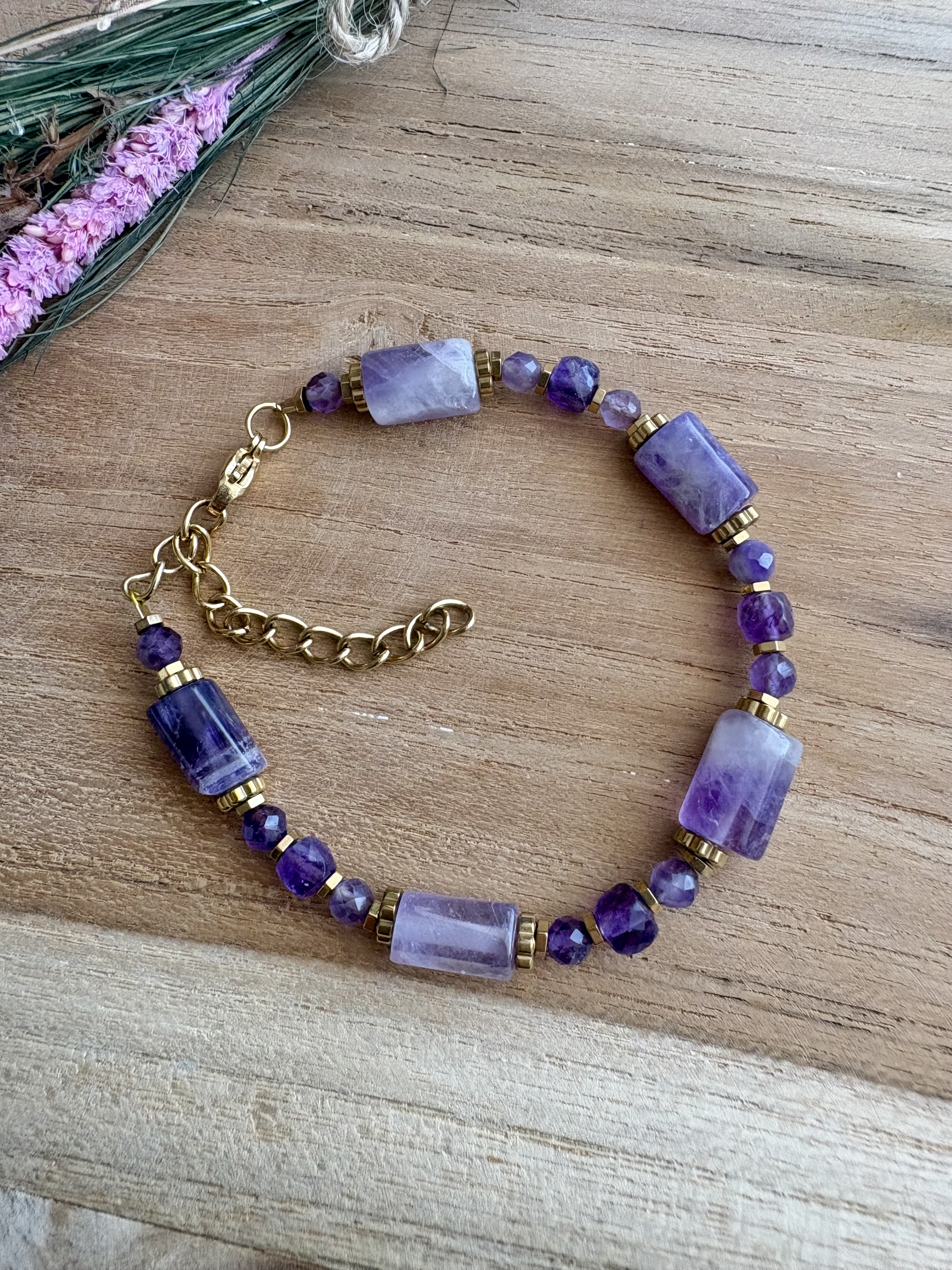 Bransoletka Majestic Amethyst Premium/ ametyst/ hematyt