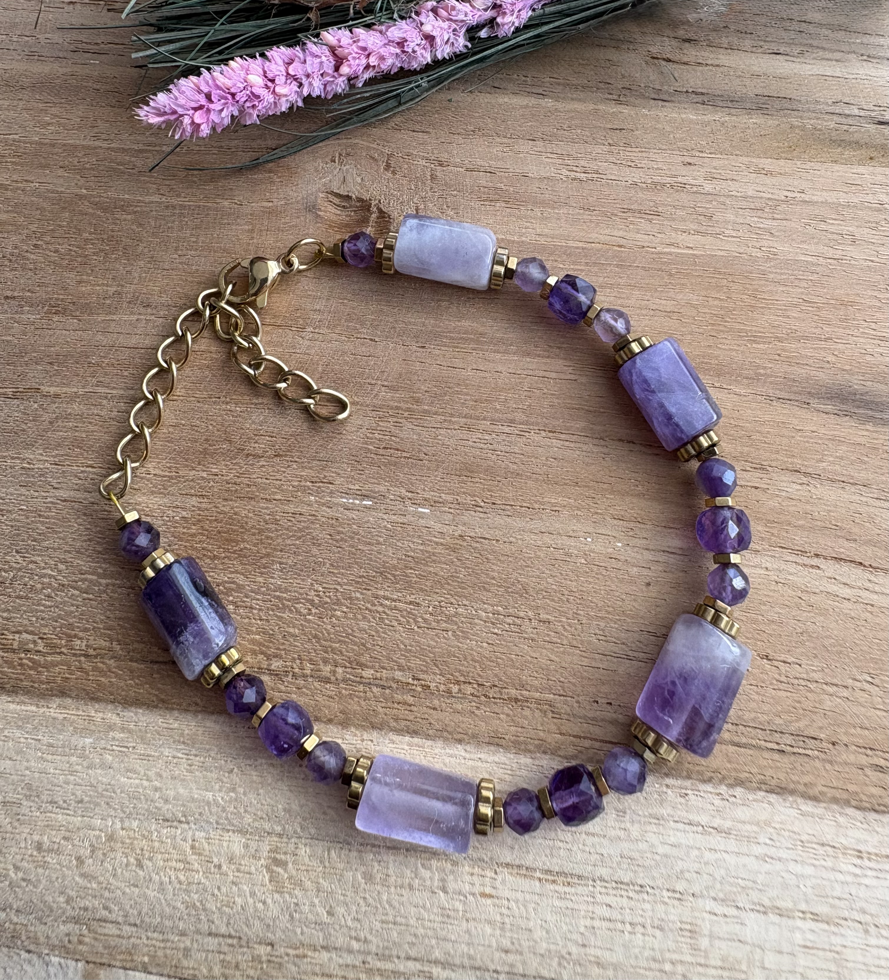 Bransoletka Majestic Amethyst Premium/ ametyst/ hematyt