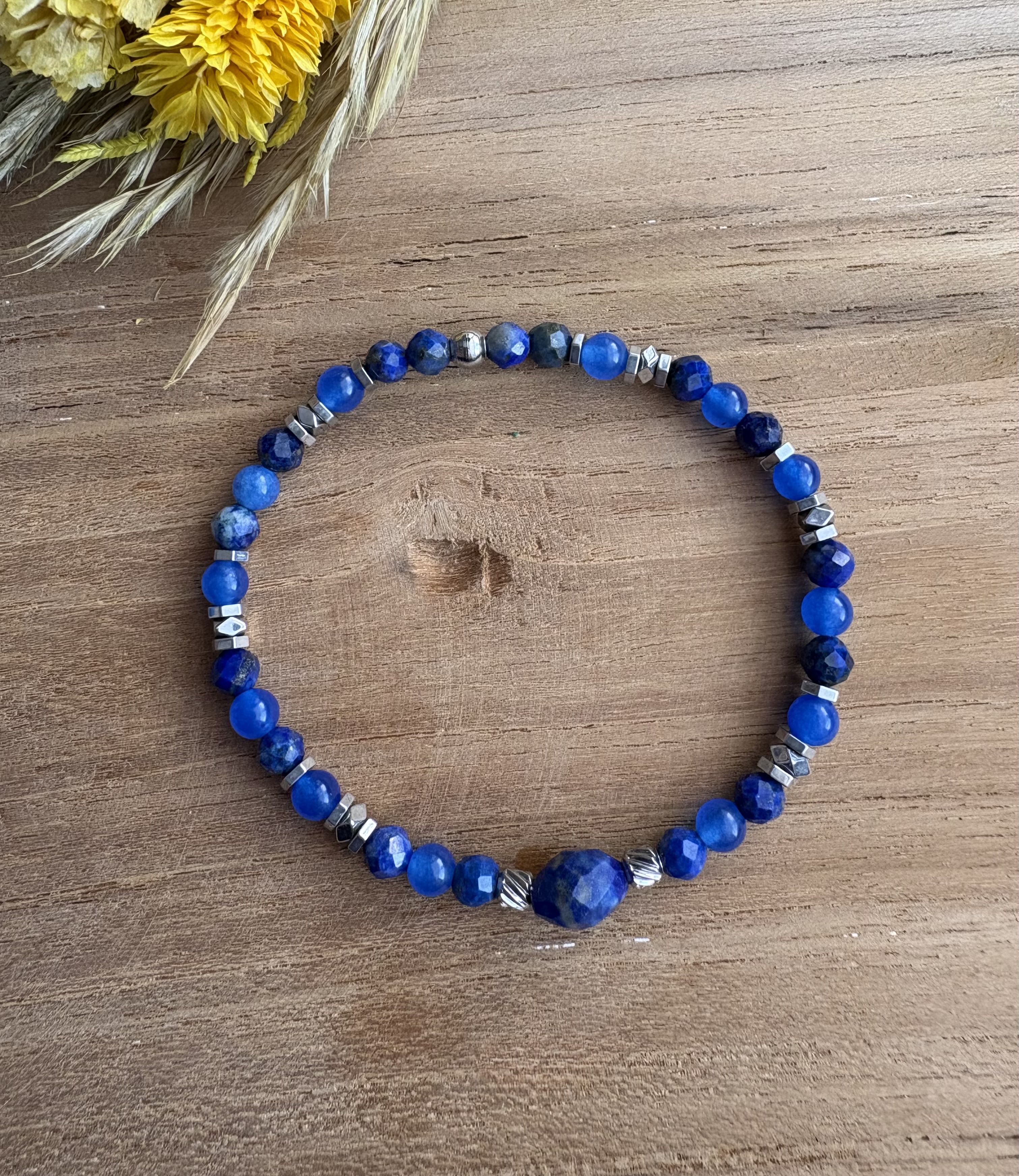 Bransoletka Lazuria/ lapis lazuli/agat/hematyt