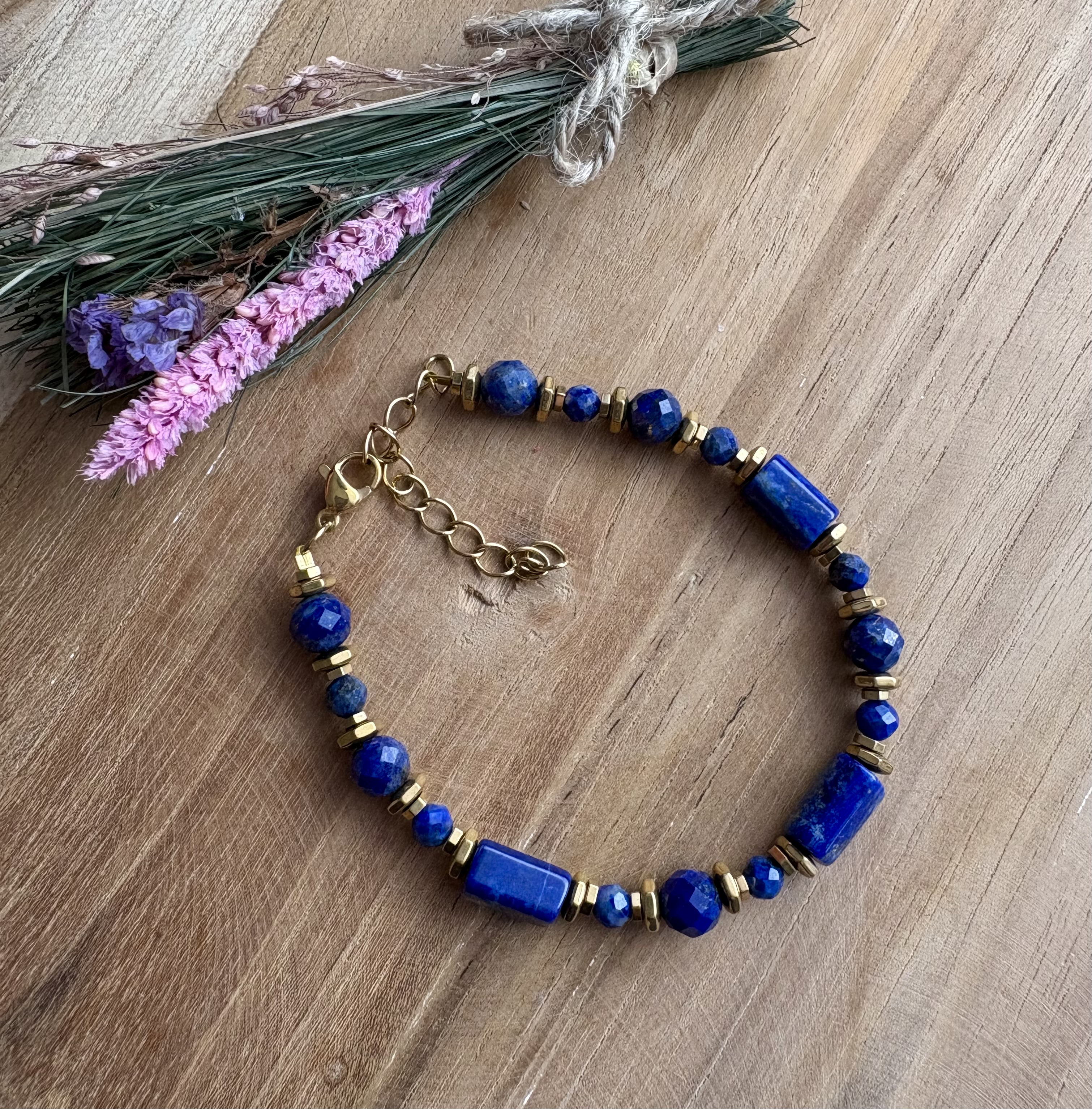 Bransoletka Majestic Lazuria Premium/ lapis lazuli/ hematyt