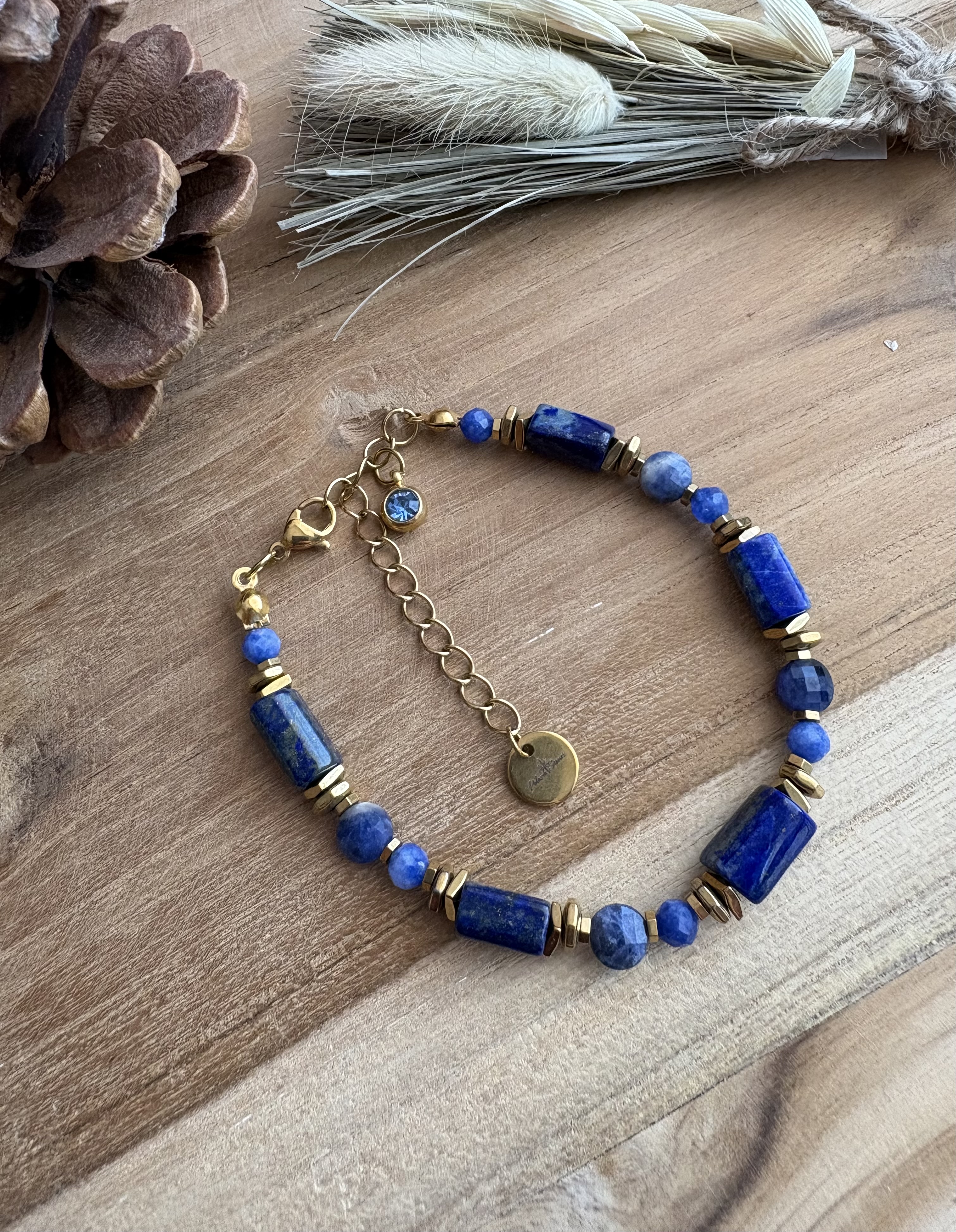 Bransoletka lapis lazuli/awenturyn/hematyt złocony/ premium 