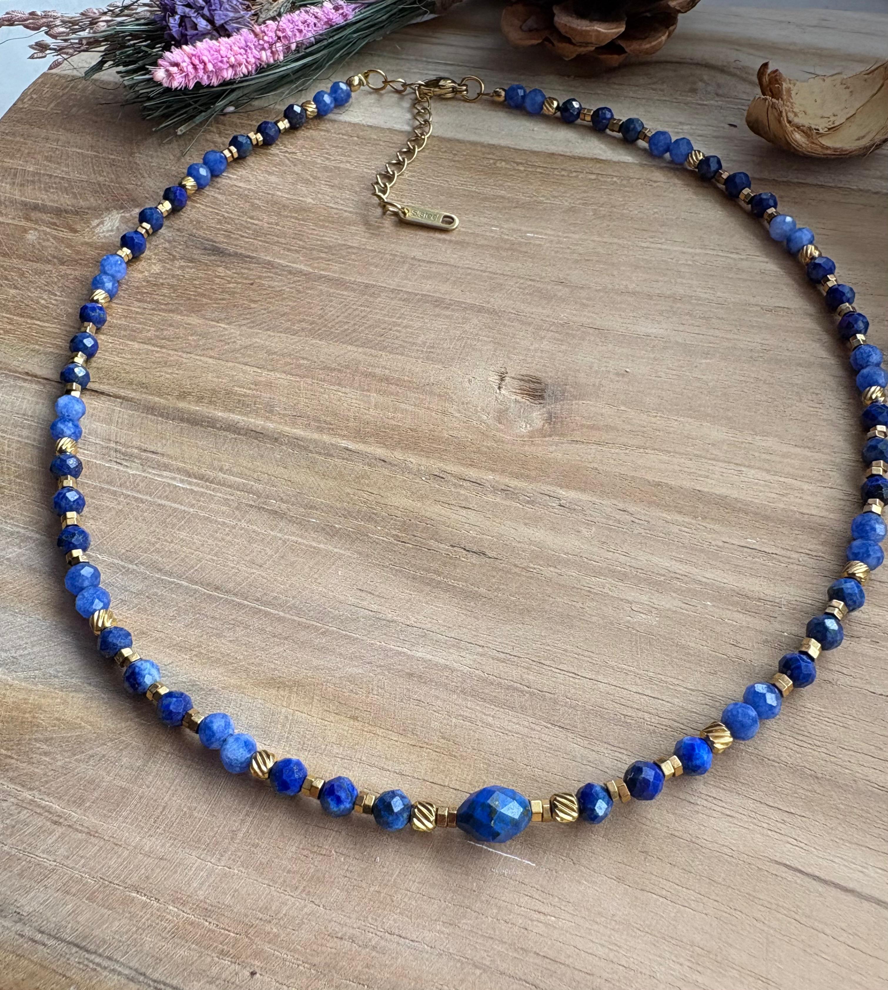 Naszyjnik lapis lazuli/awenturyn - Royal blue
