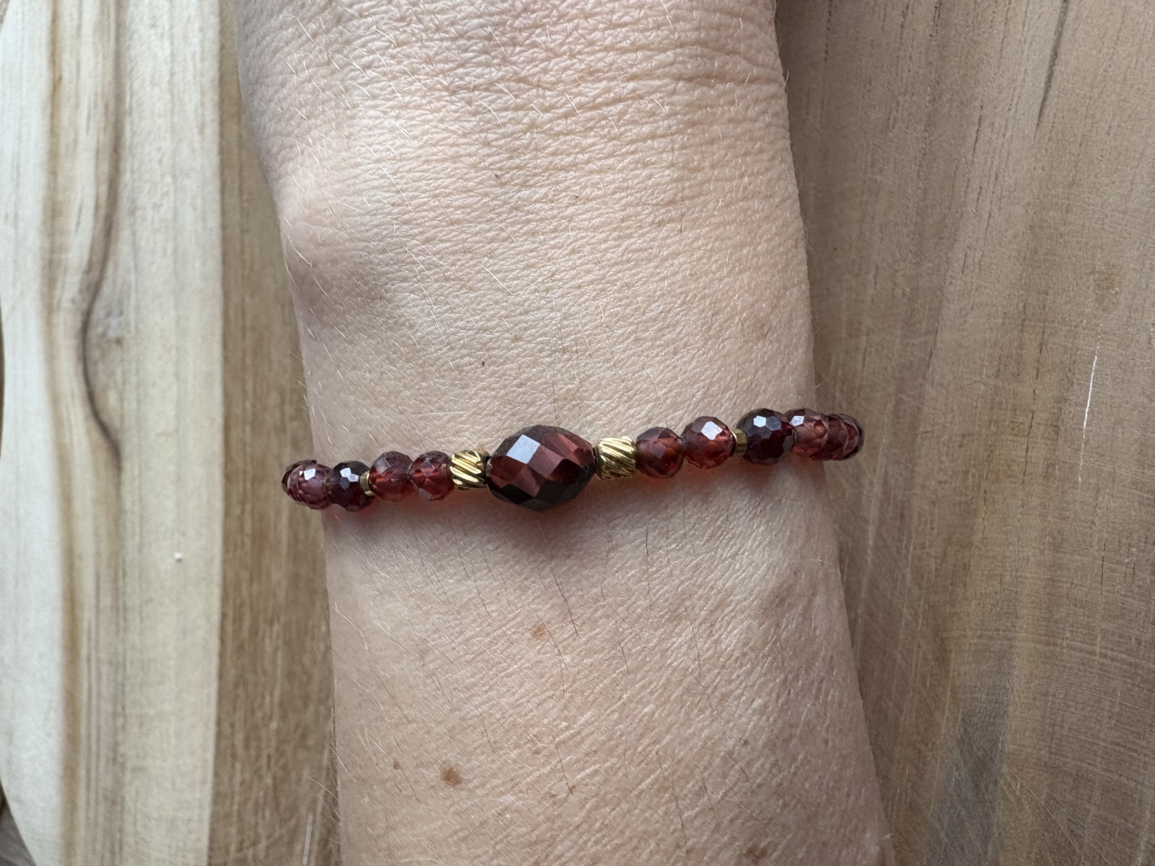 Bransoletka almandyn/tygrysie oko/granat