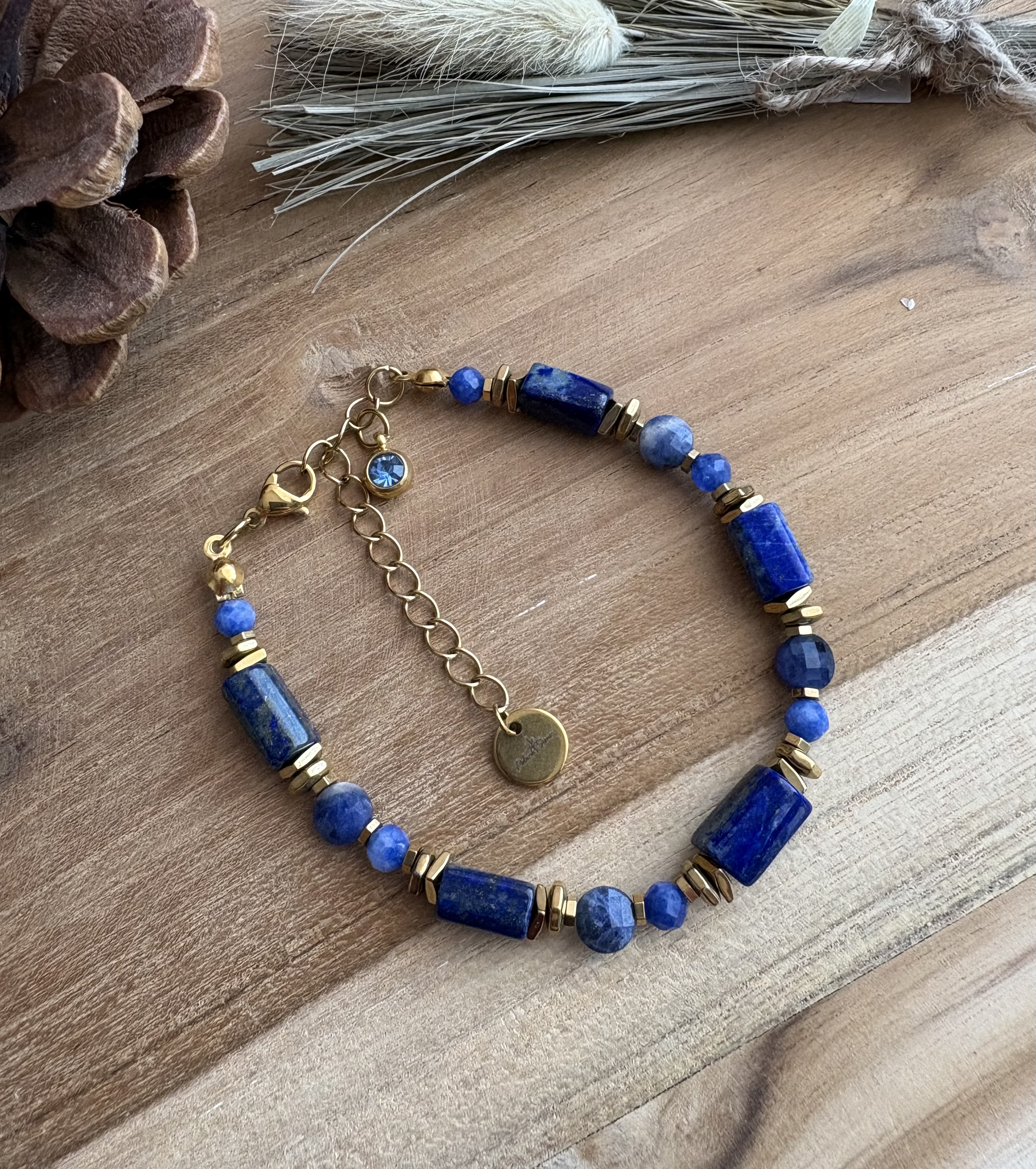 Bransoletka lapis lazuli/awenturyn/hematyt złocony/ premium 