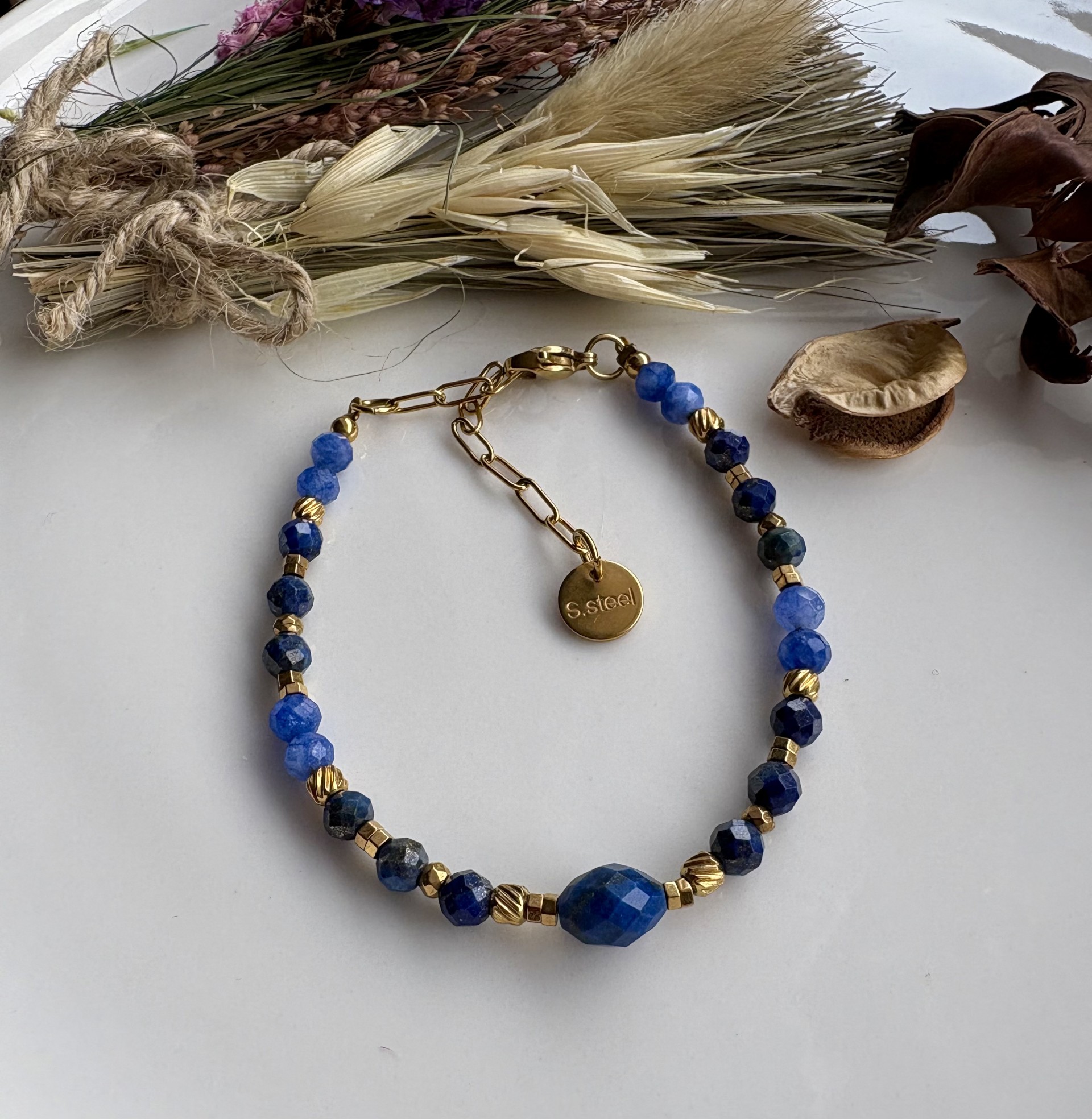 Bransoletka lapis lazuli/awenturyn - Agne