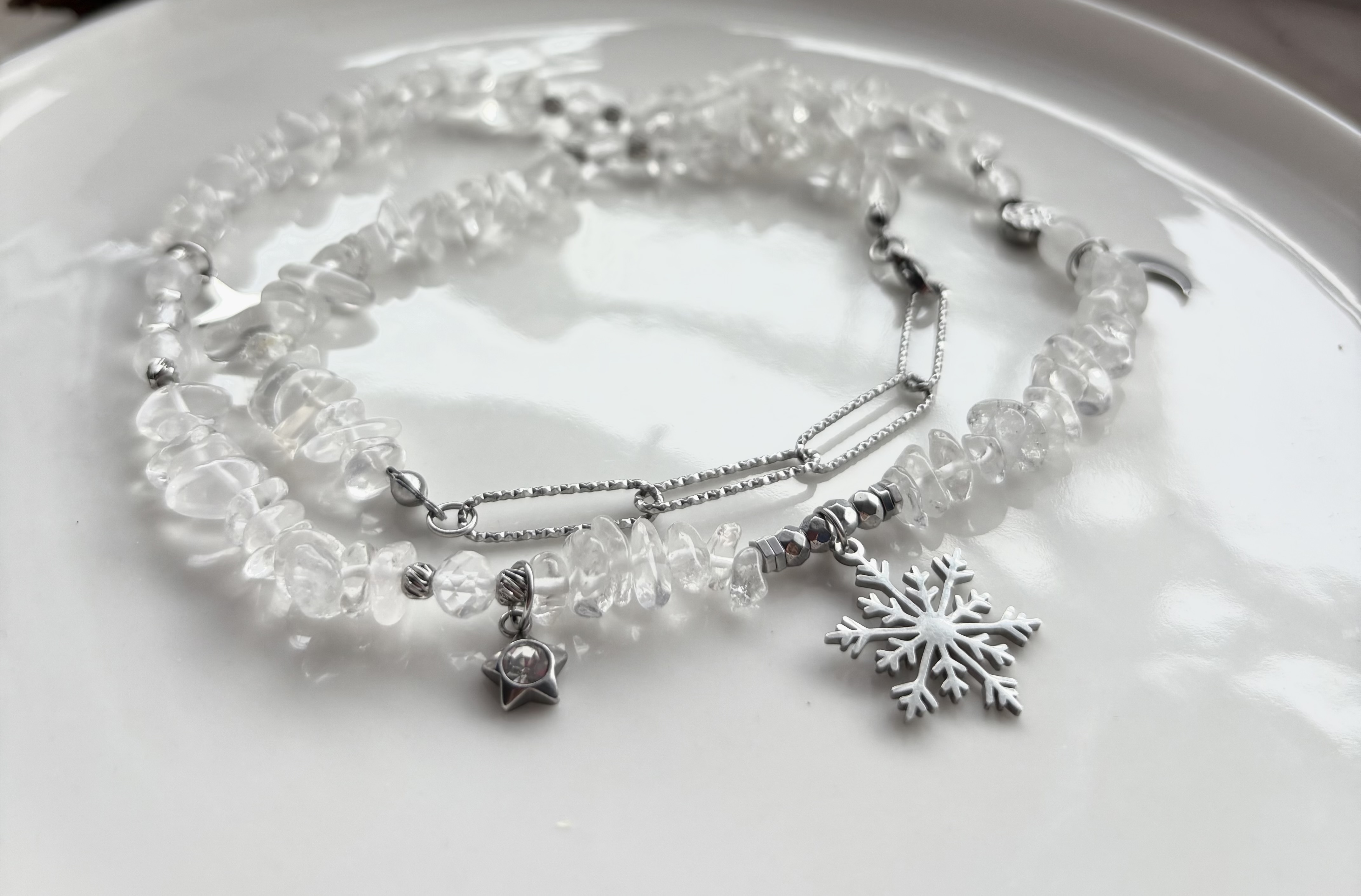 Naszyjnik z kryształu górskiego/ Frozen Snowflake