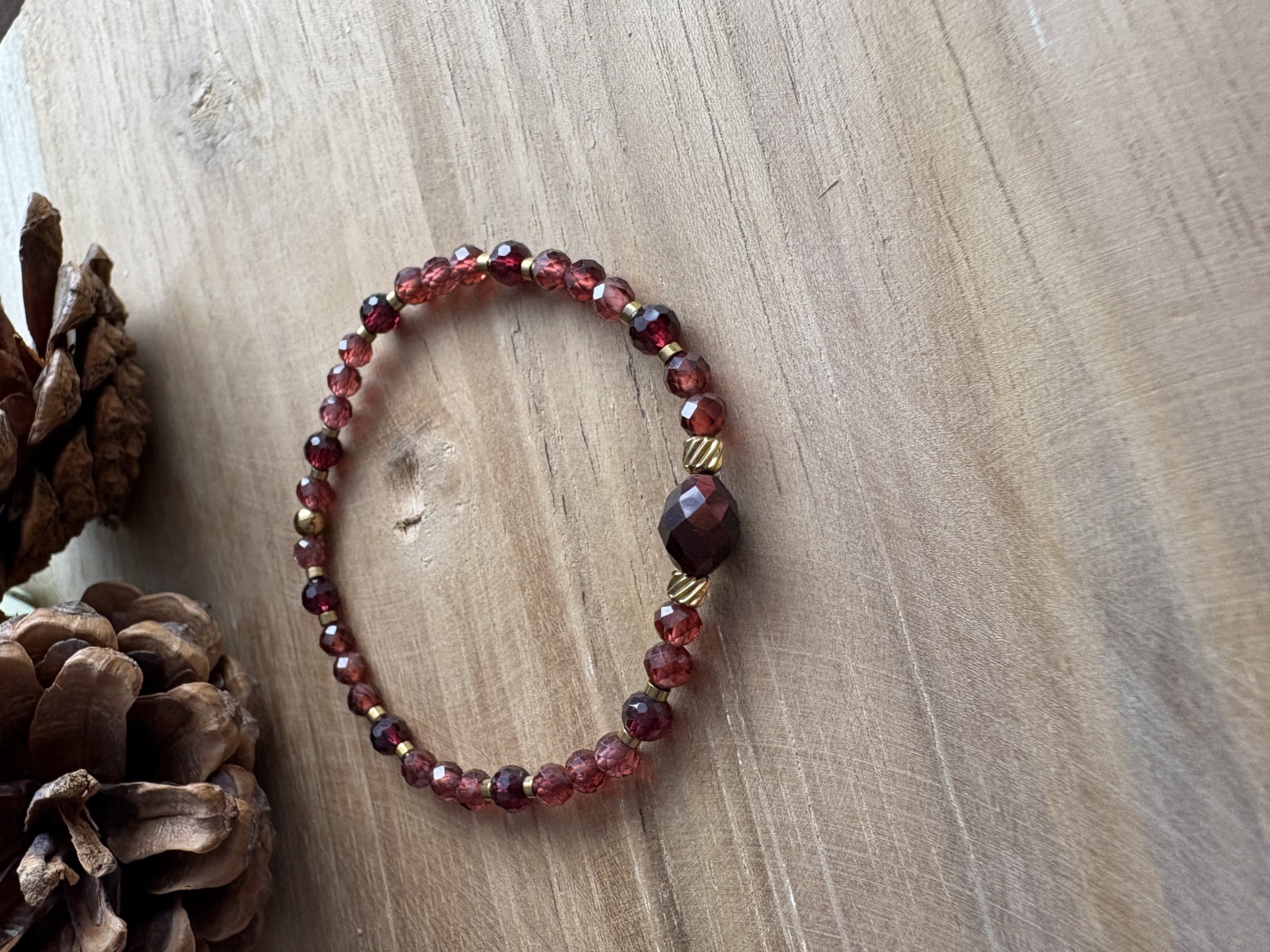 Bransoletka almandyn/tygrysie oko/granat