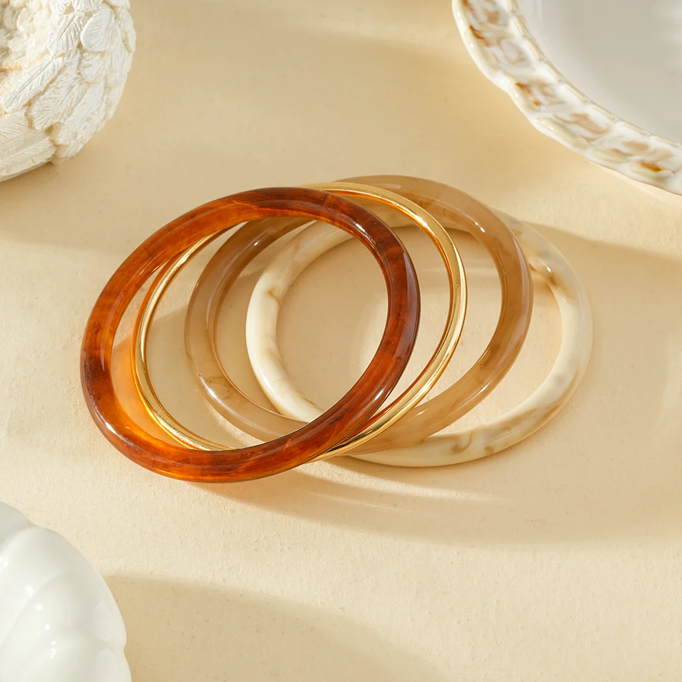 Bracelet résine et jonc or