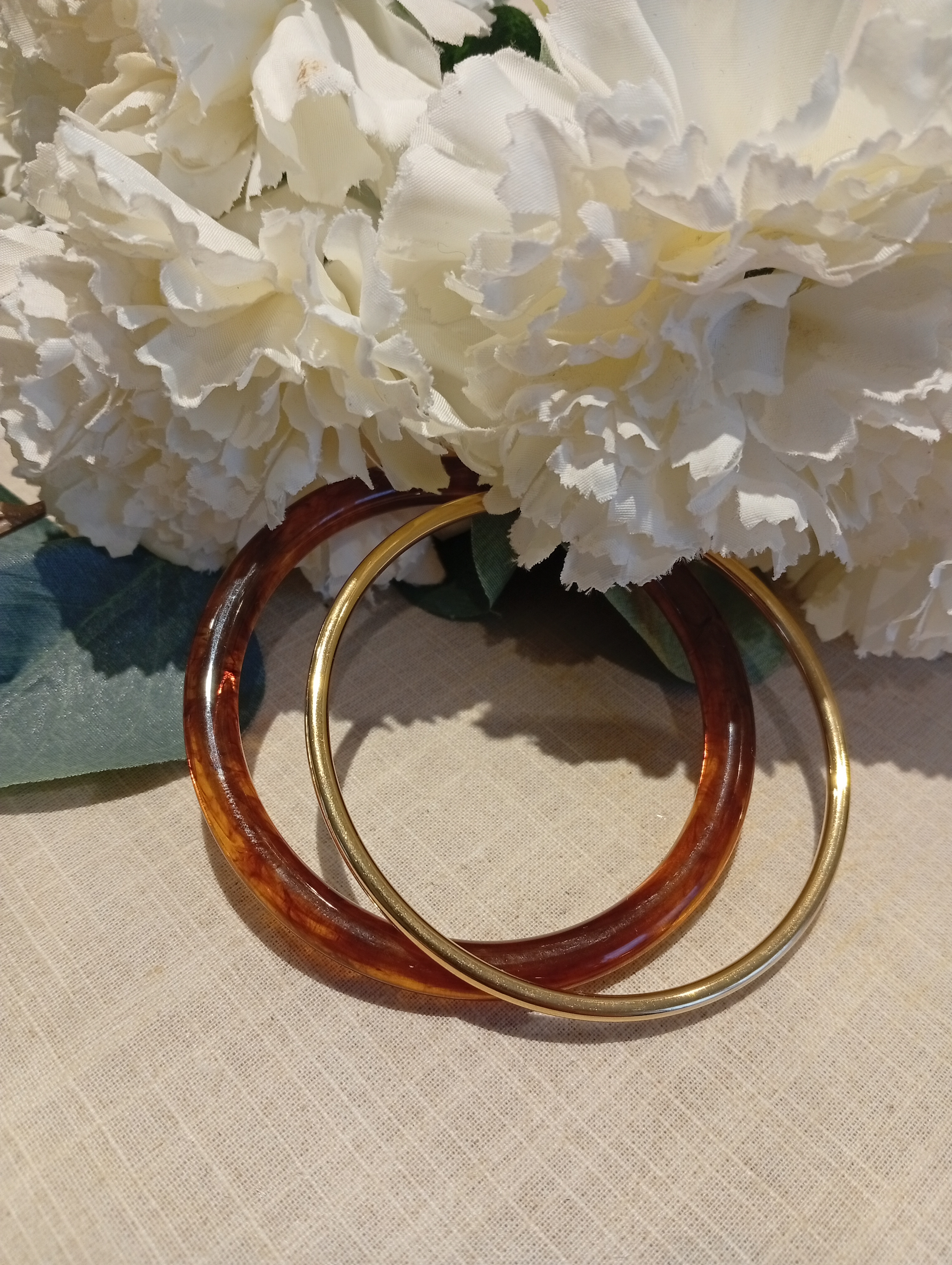 Bracelet résine et jonc or