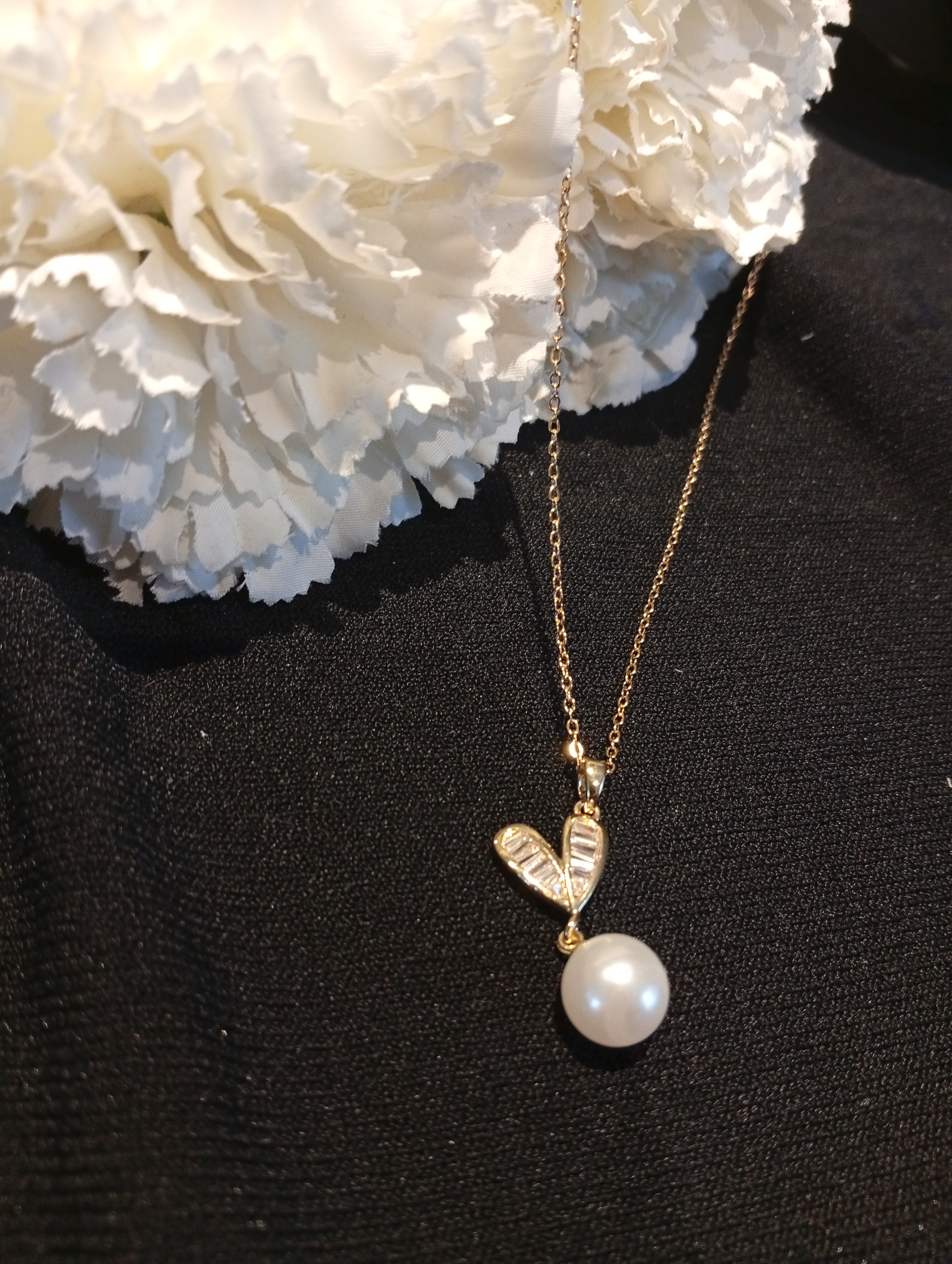 Collier amour et sa perle de culture