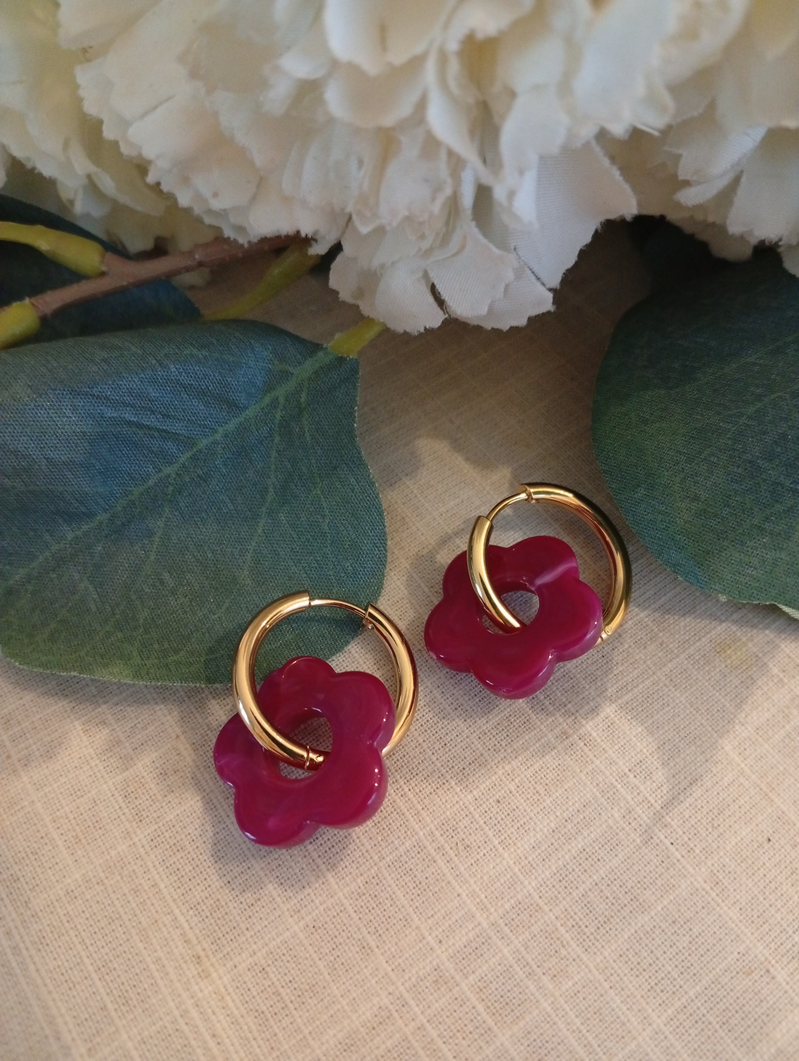 Créoles mini Fleurs 