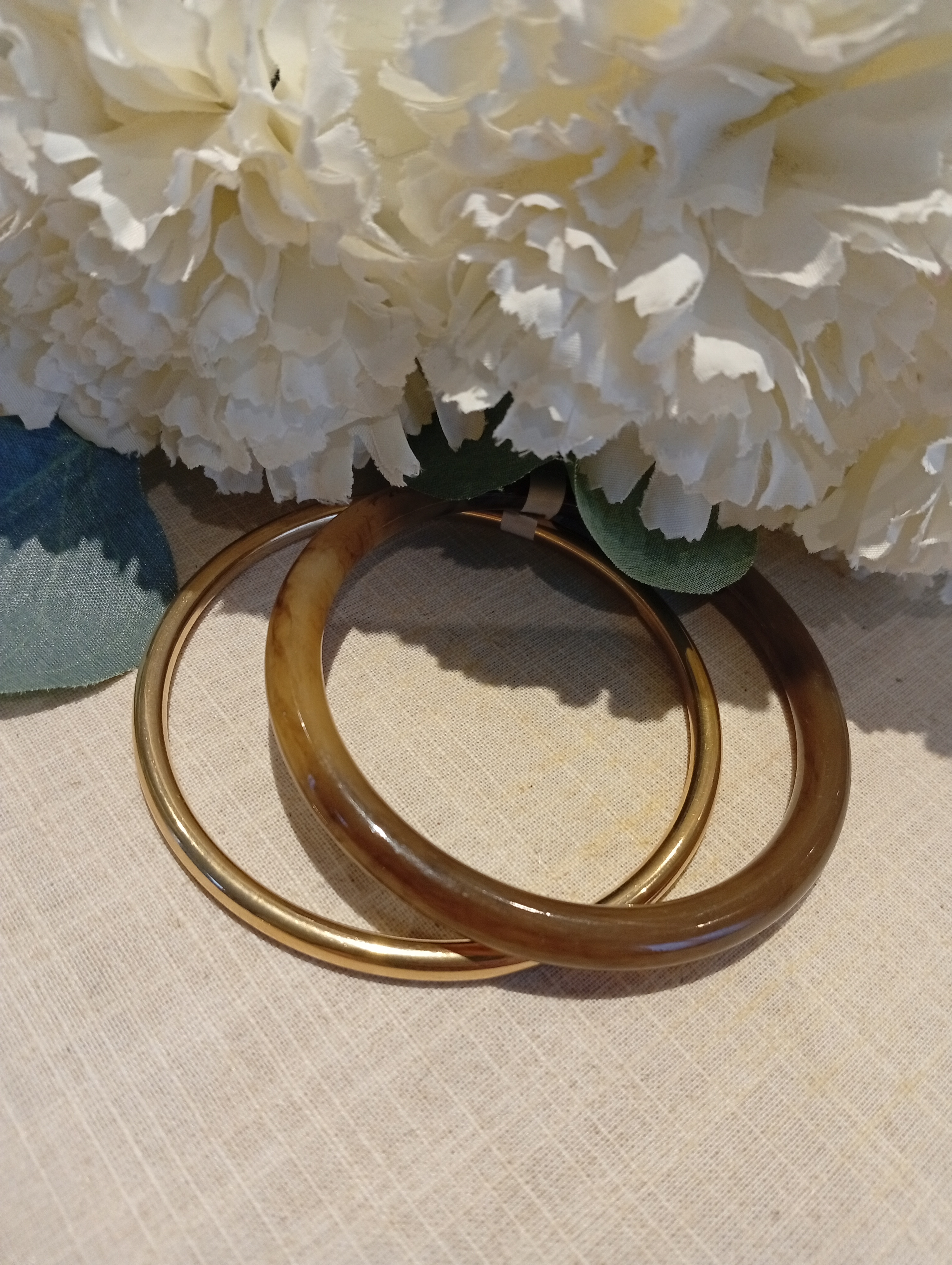 Bracelet résine et jonc or