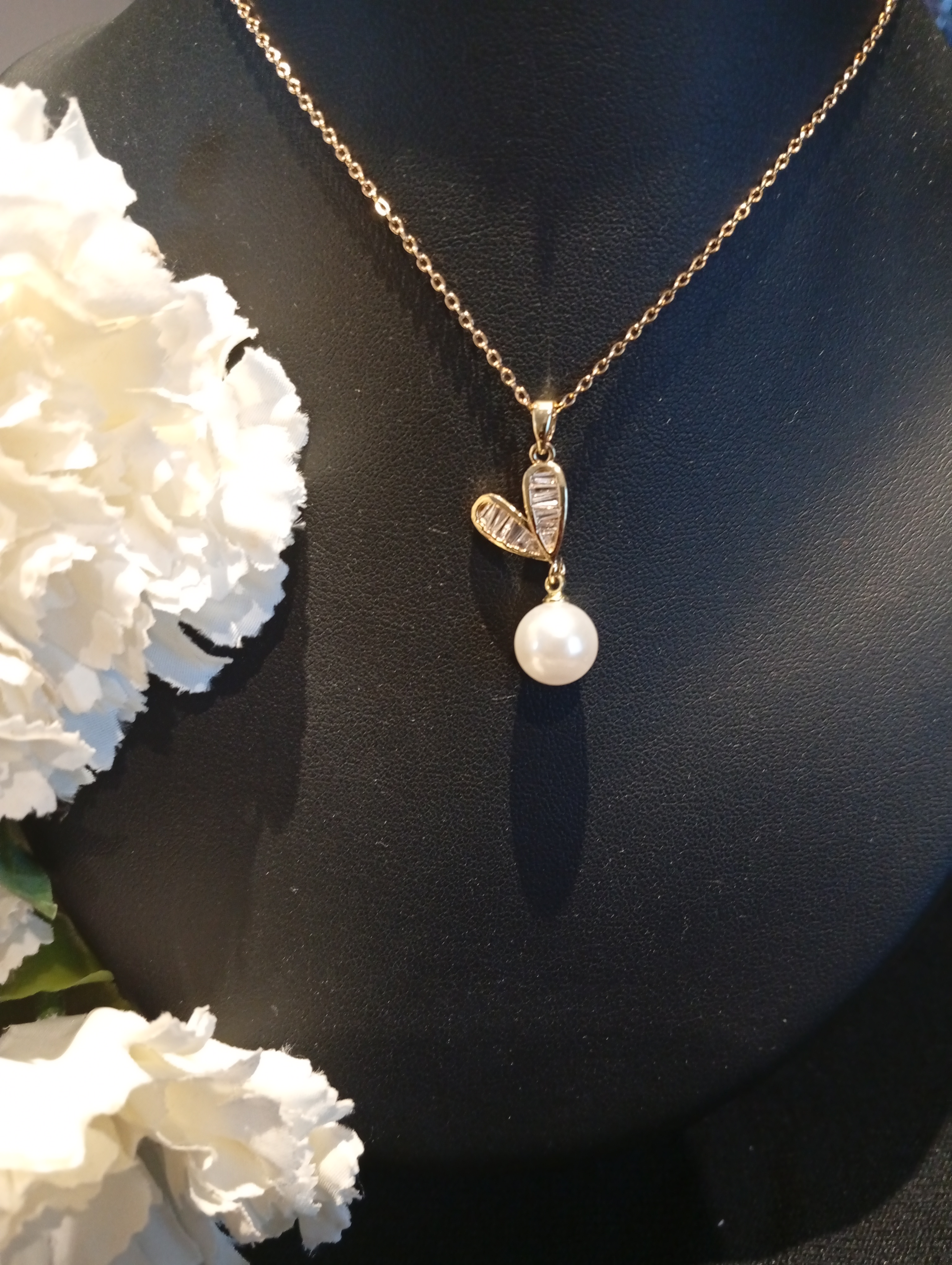 Collier amour et sa perle de culture