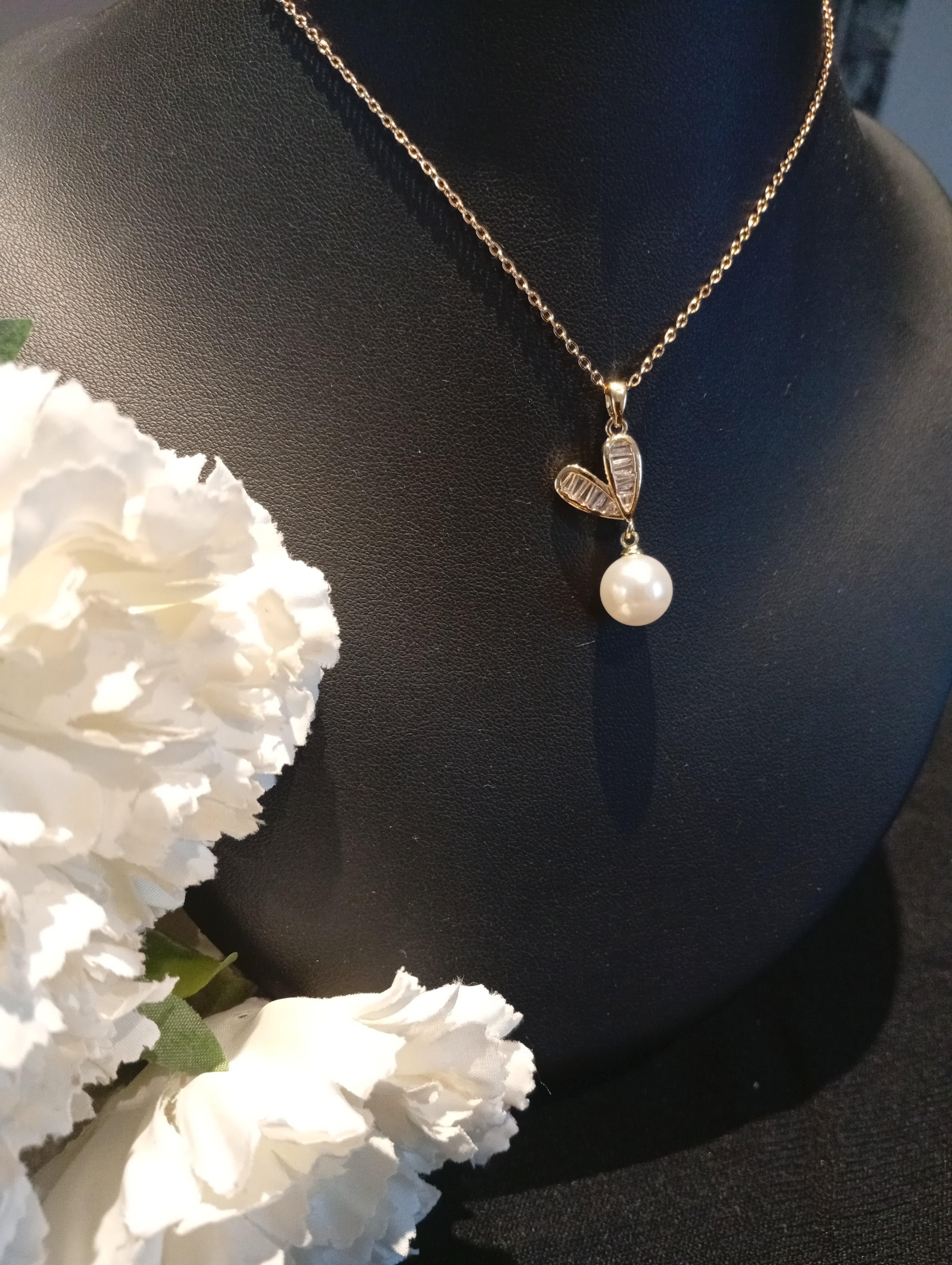 Collier amour et sa perle de culture