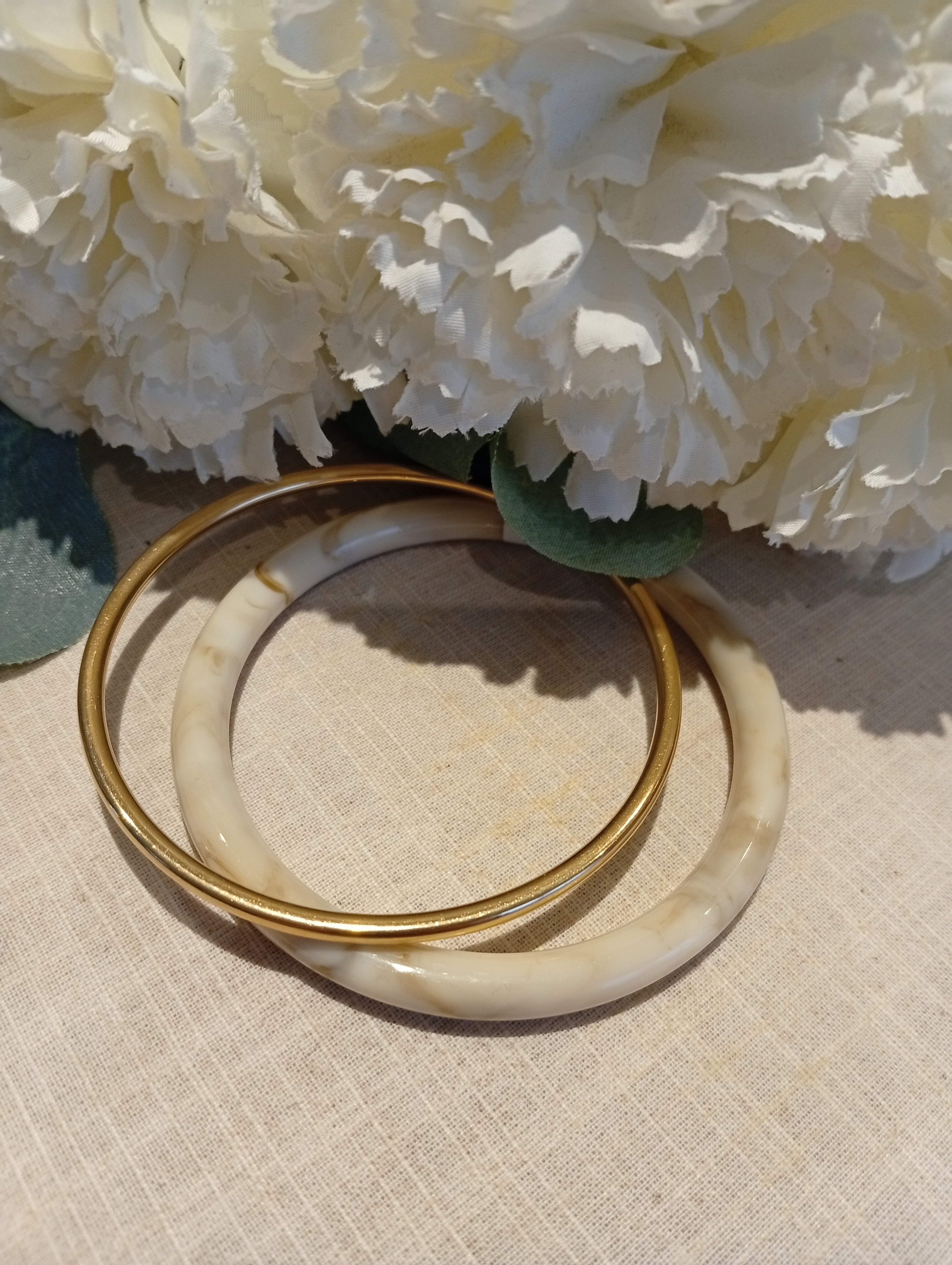 Bracelet résine et jonc or