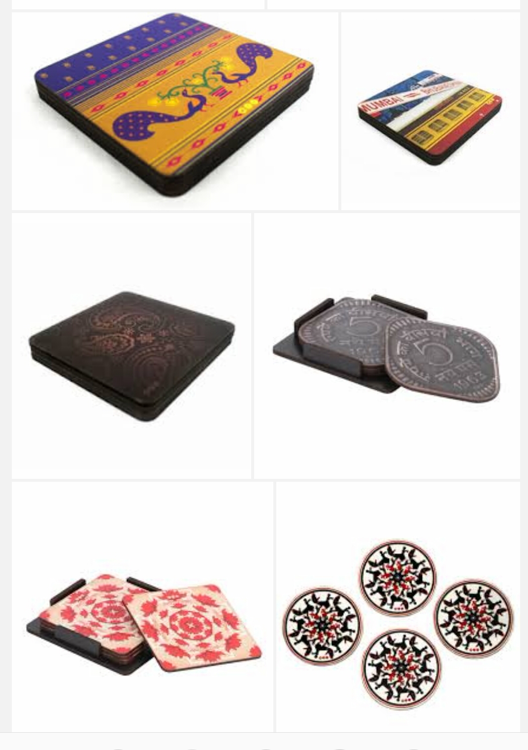Decorative Drink Coasters Set