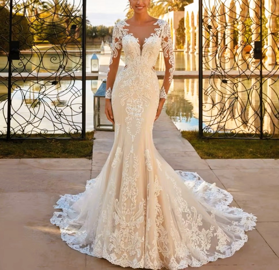 Robe de mariée sirène en dentelle