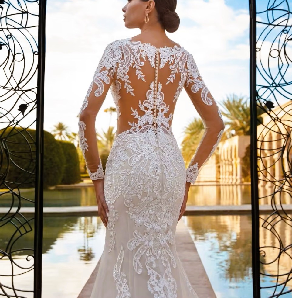 Robe de mariée sirène en dentelle