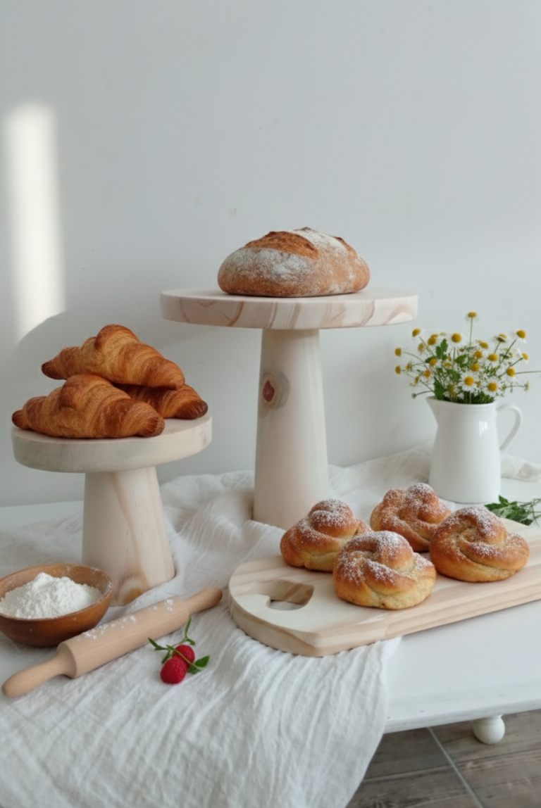 Pie de Torta en Madera de Eucalipto