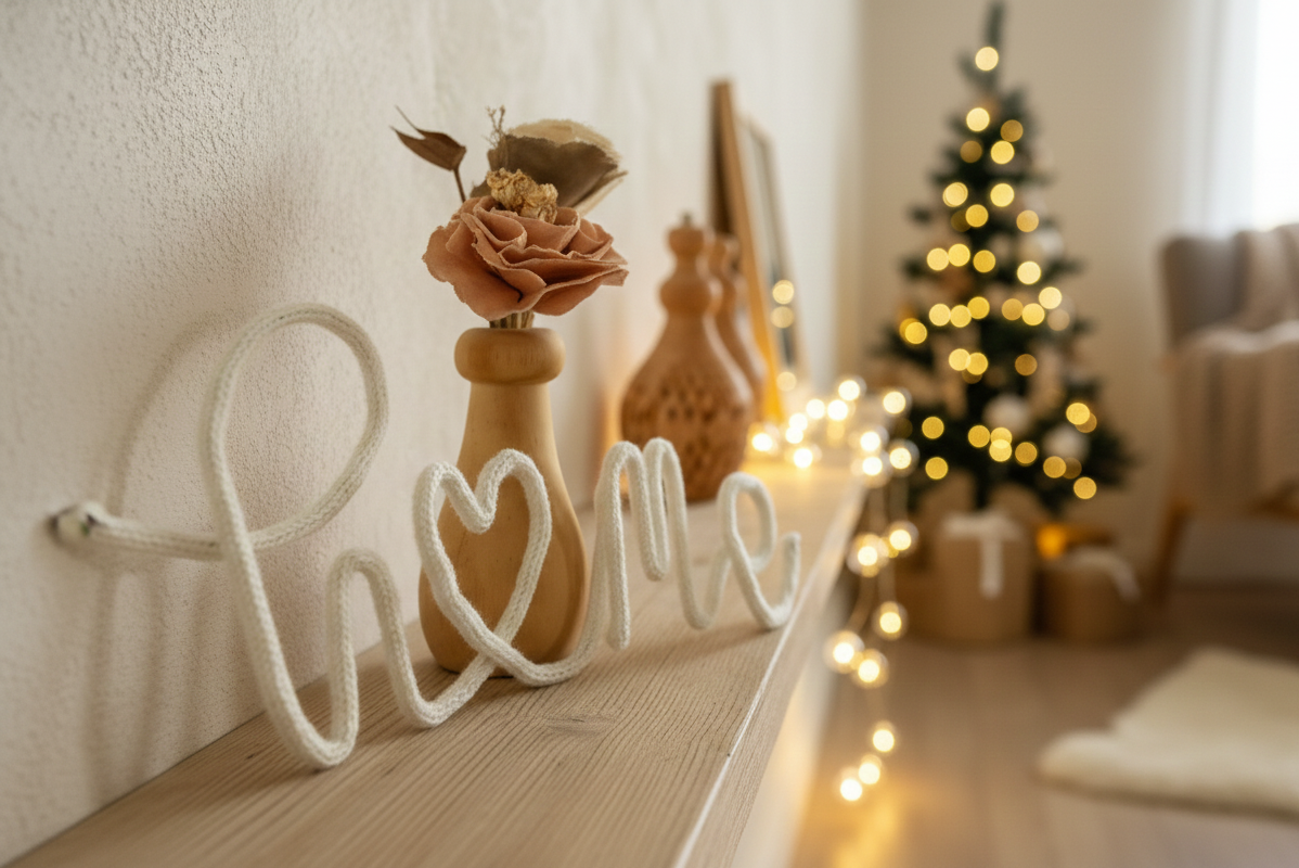 Floreros Nórdicos de Madera con Rosa de Tela y Flores Secas – Varios Modelos