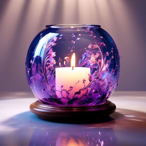 Handcrafted Purple Glass Candle Holder