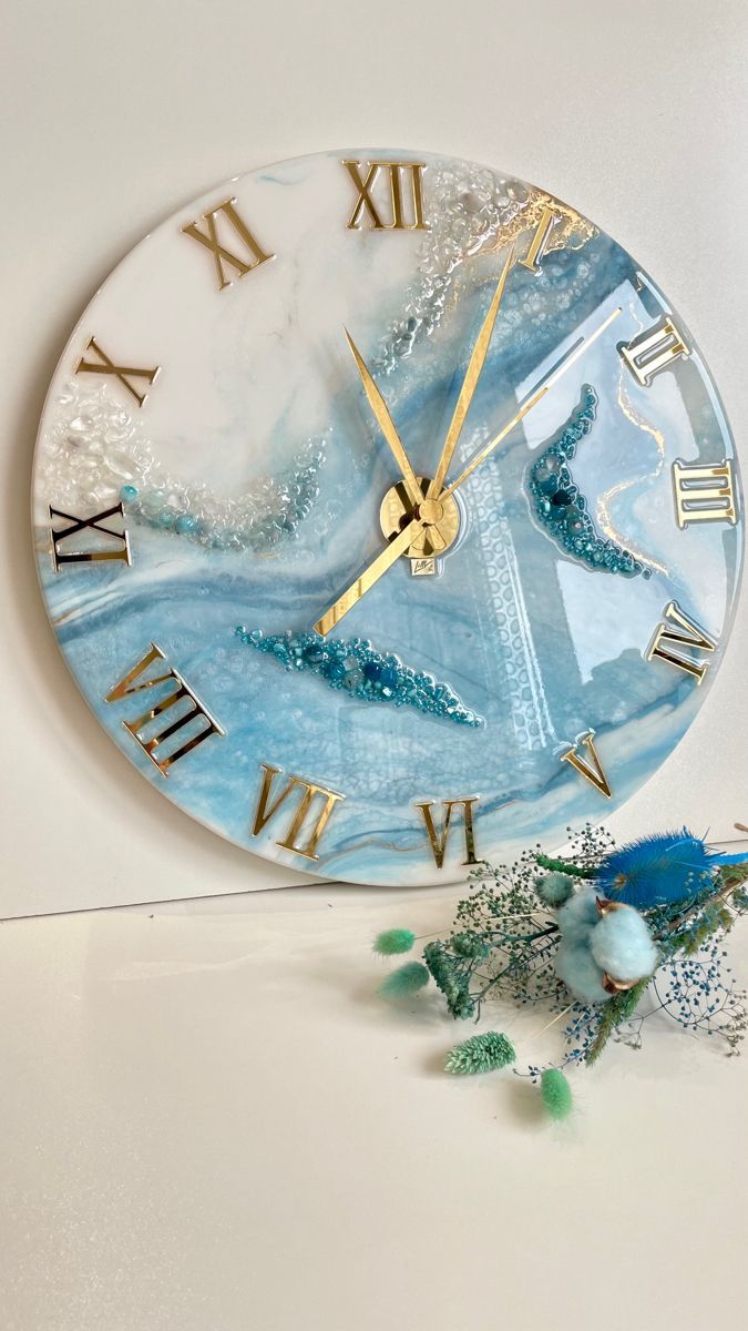 Handcrafted Ocean Resin Wall Clock
