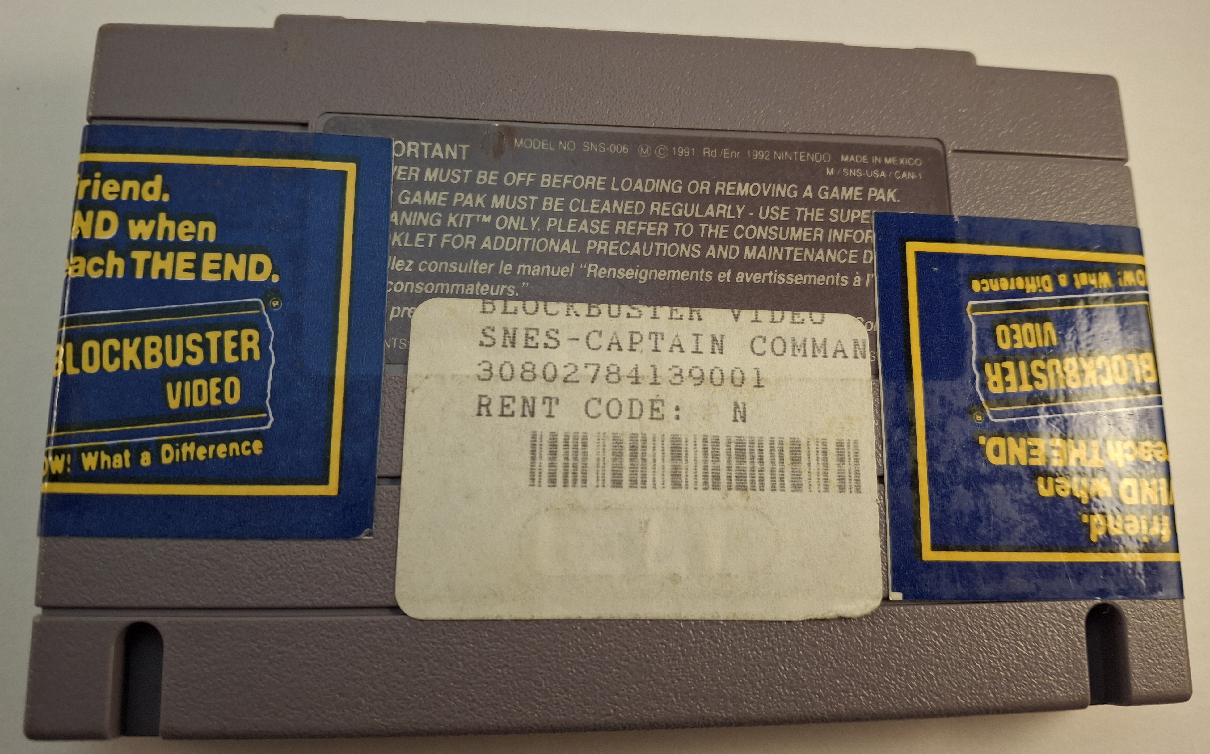 Captain Commando SNES Cartridge