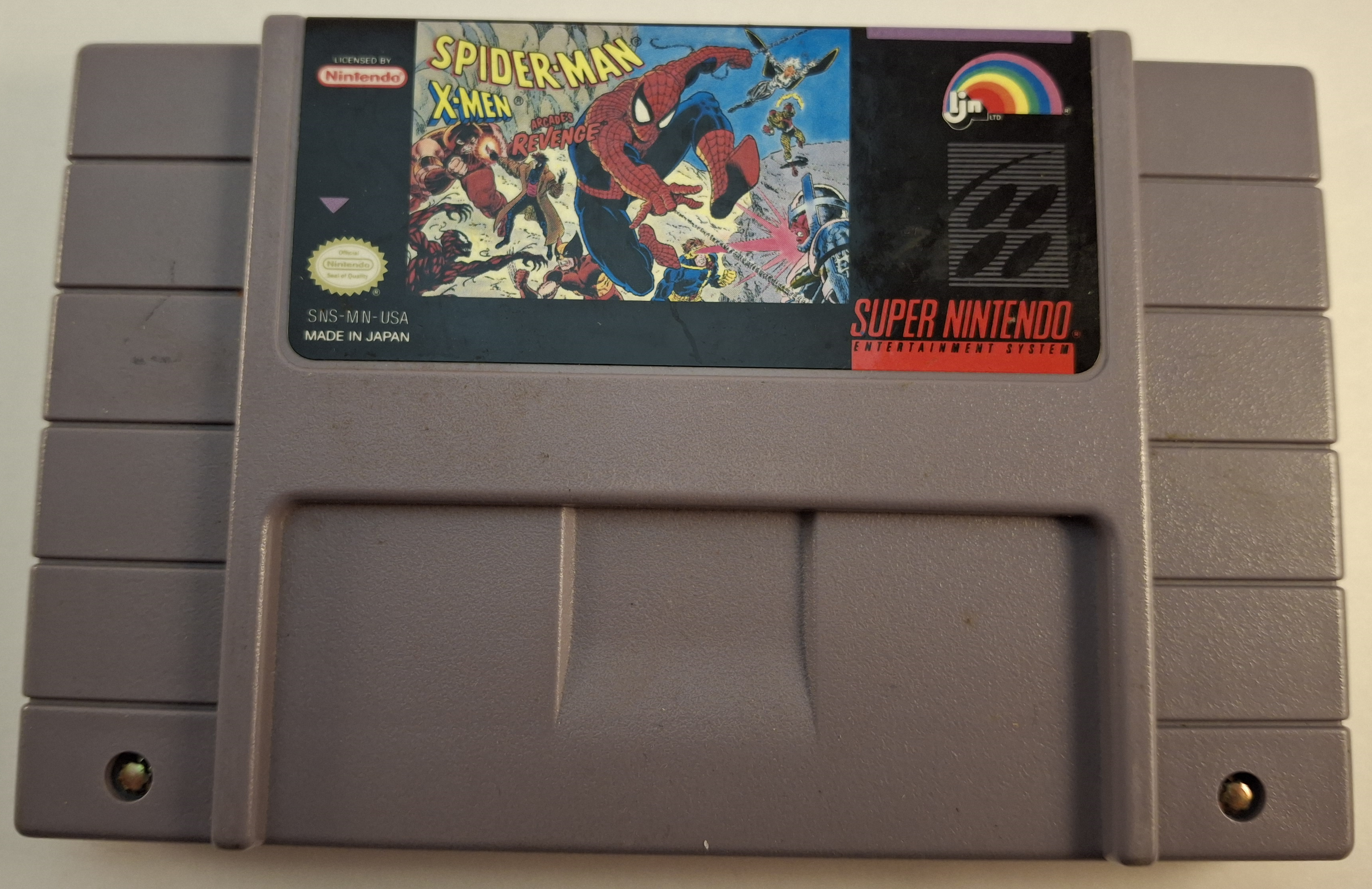 Spider-Man and X-Men: Arcade's Revenge SNES Cartridge