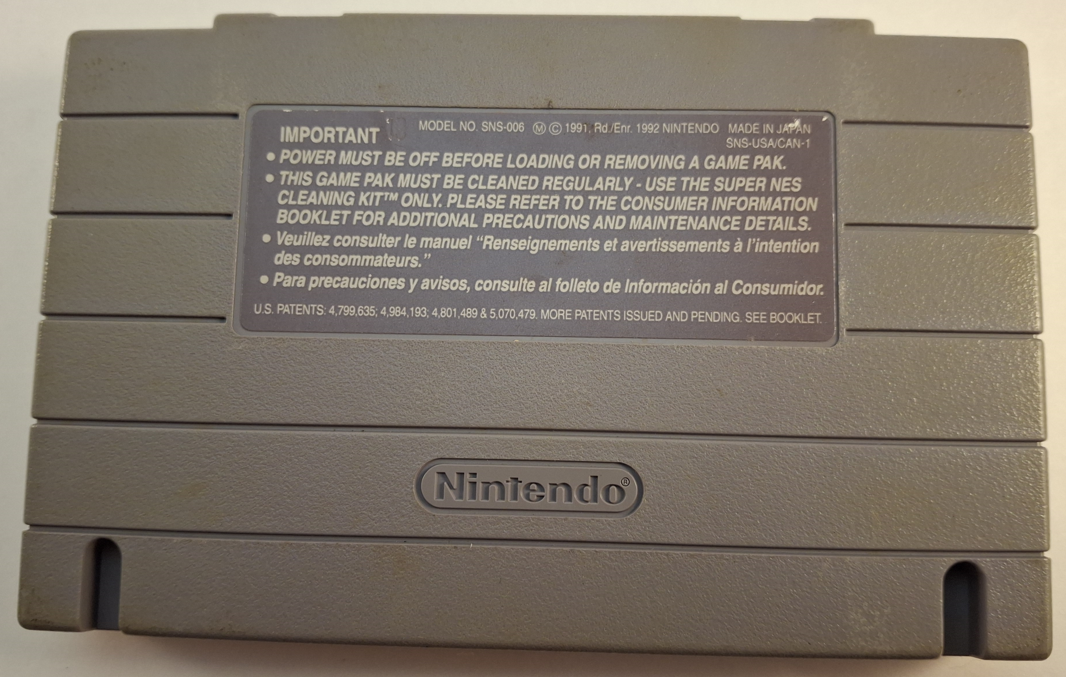 Spider-Man and X-Men: Arcade's Revenge SNES Cartridge