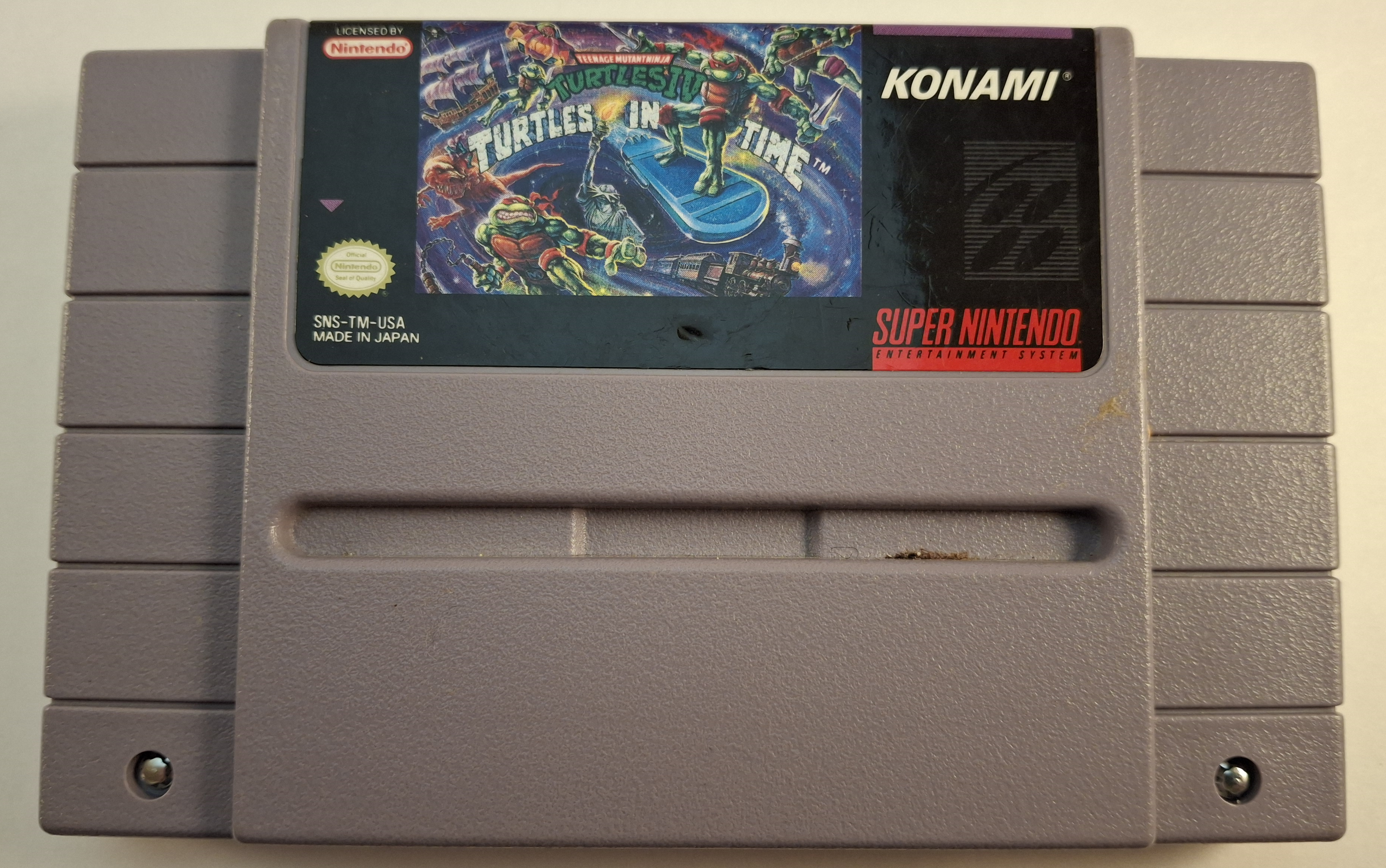 Teenage Mutant Ninja Turtles: Turtles in Time SNES Cartridge