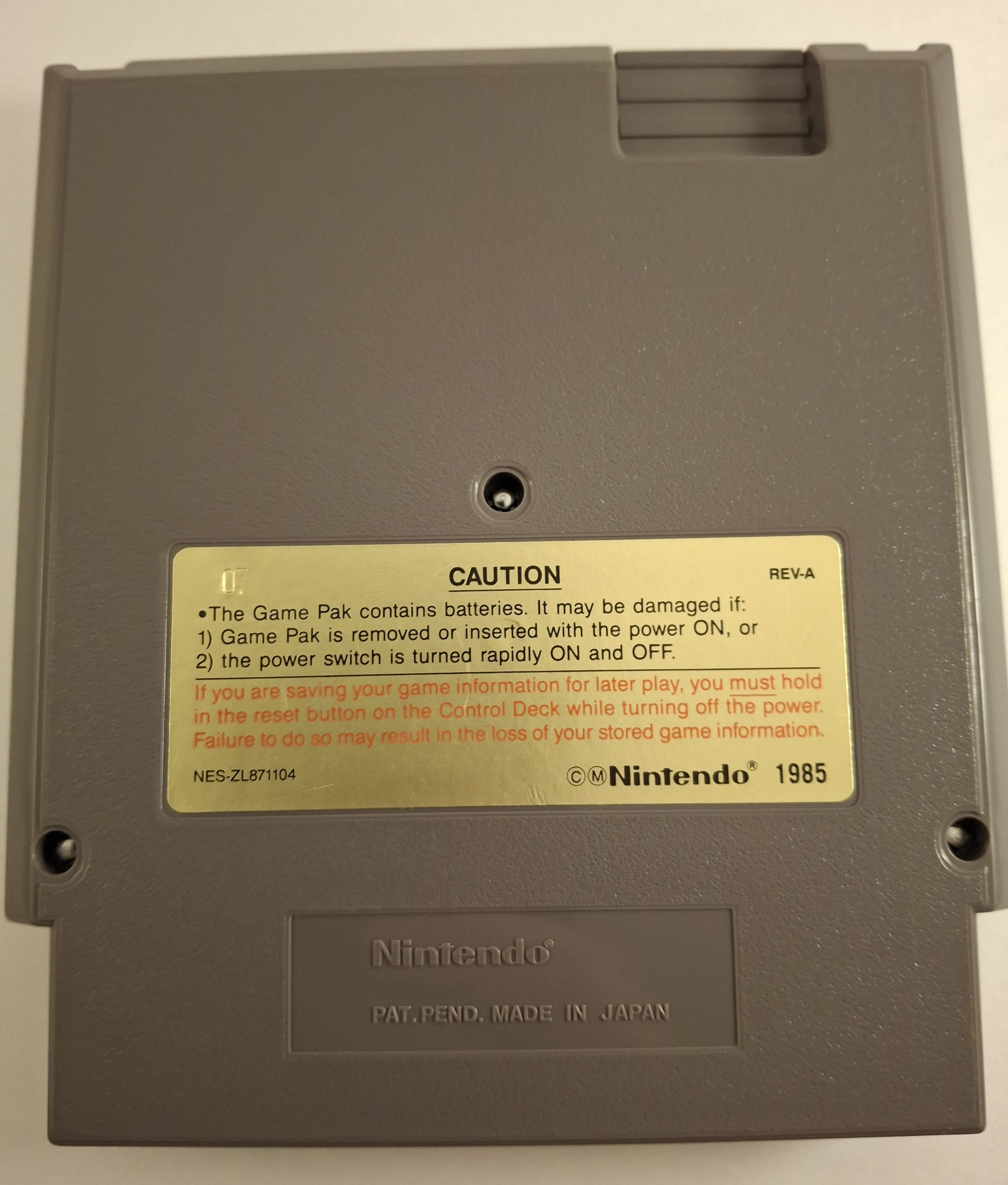 Final Fantasy NES Game Cartridge