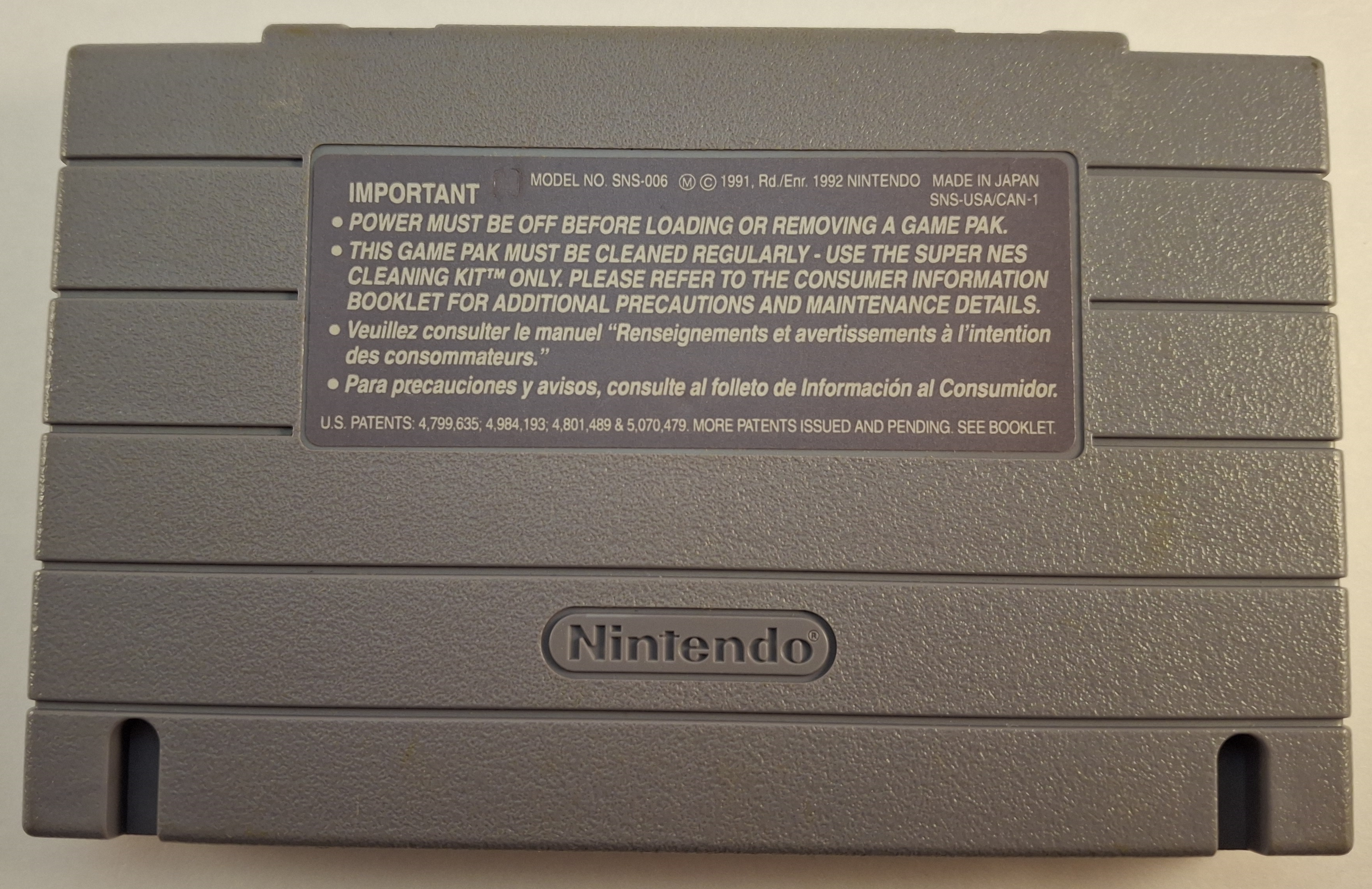 Teenage Mutant Ninja Turtles: Turtles in Time SNES Cartridge