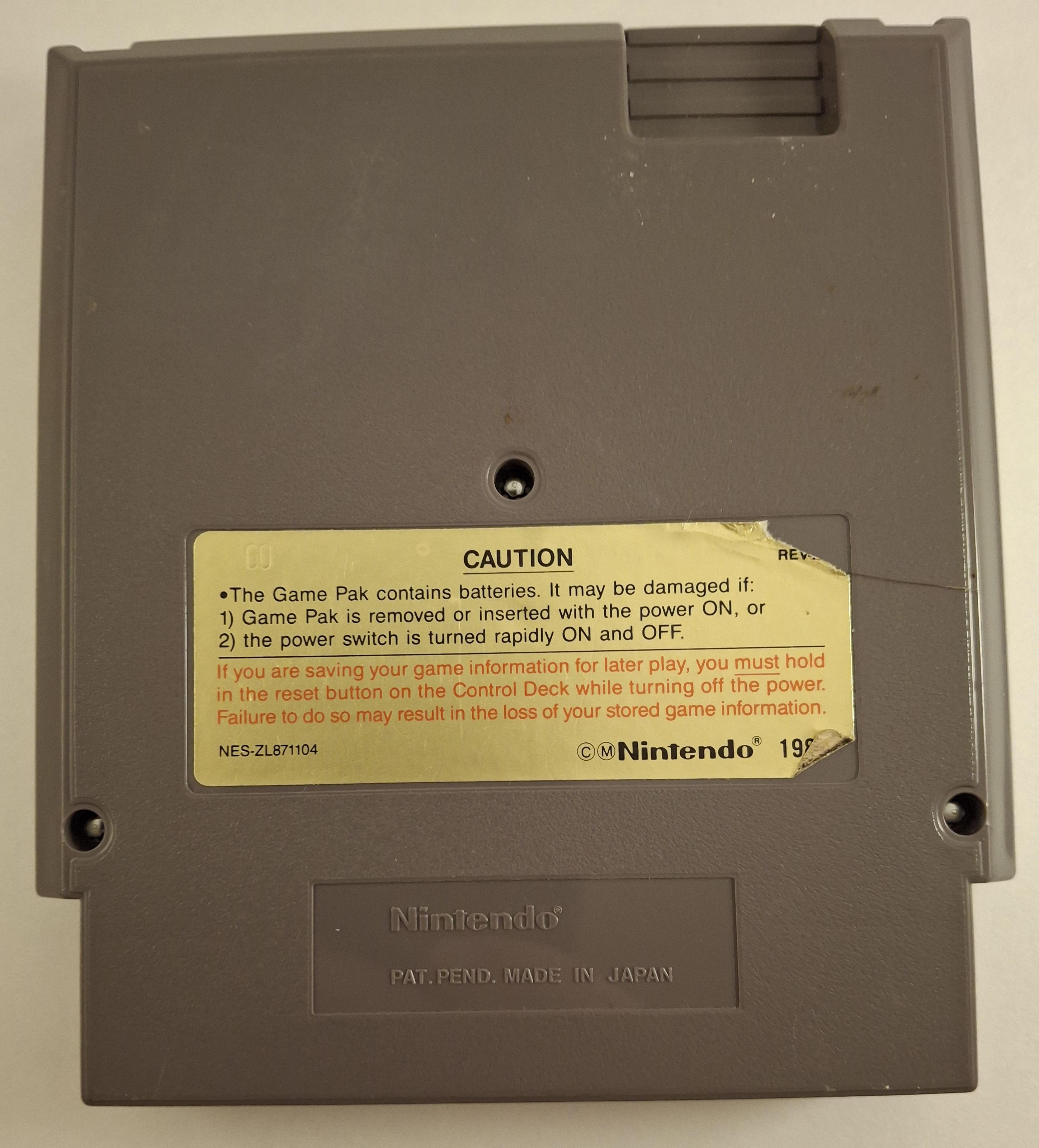 Maniac Mansion NES Game Cartridge