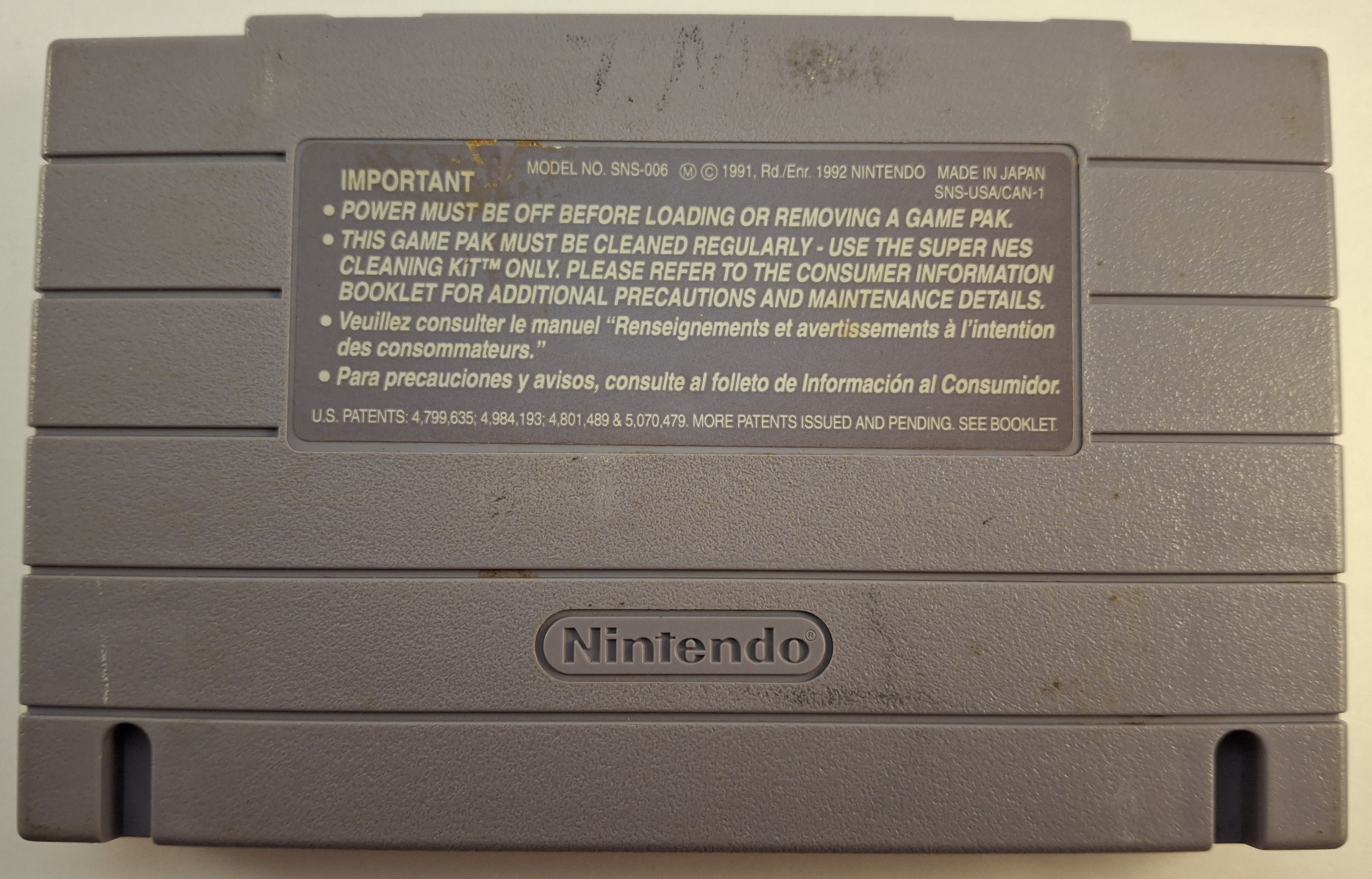 Superman: The Death and Return of Superman (Super Nintendo SNES Game Cartridge)