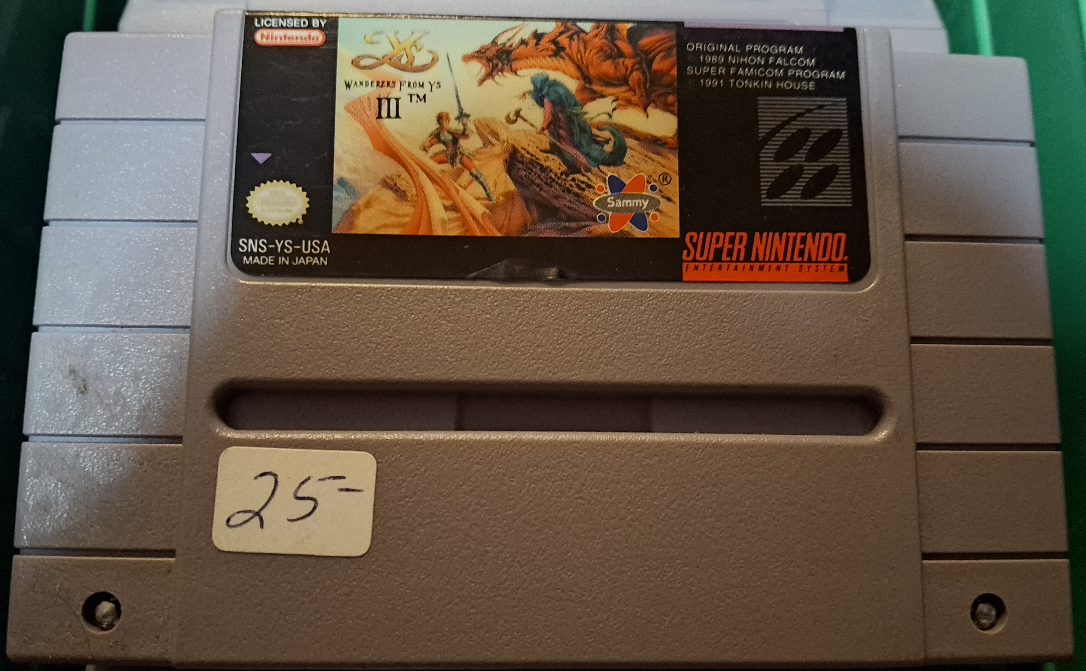 Super Nintendo Game Cartridge: Ys III
