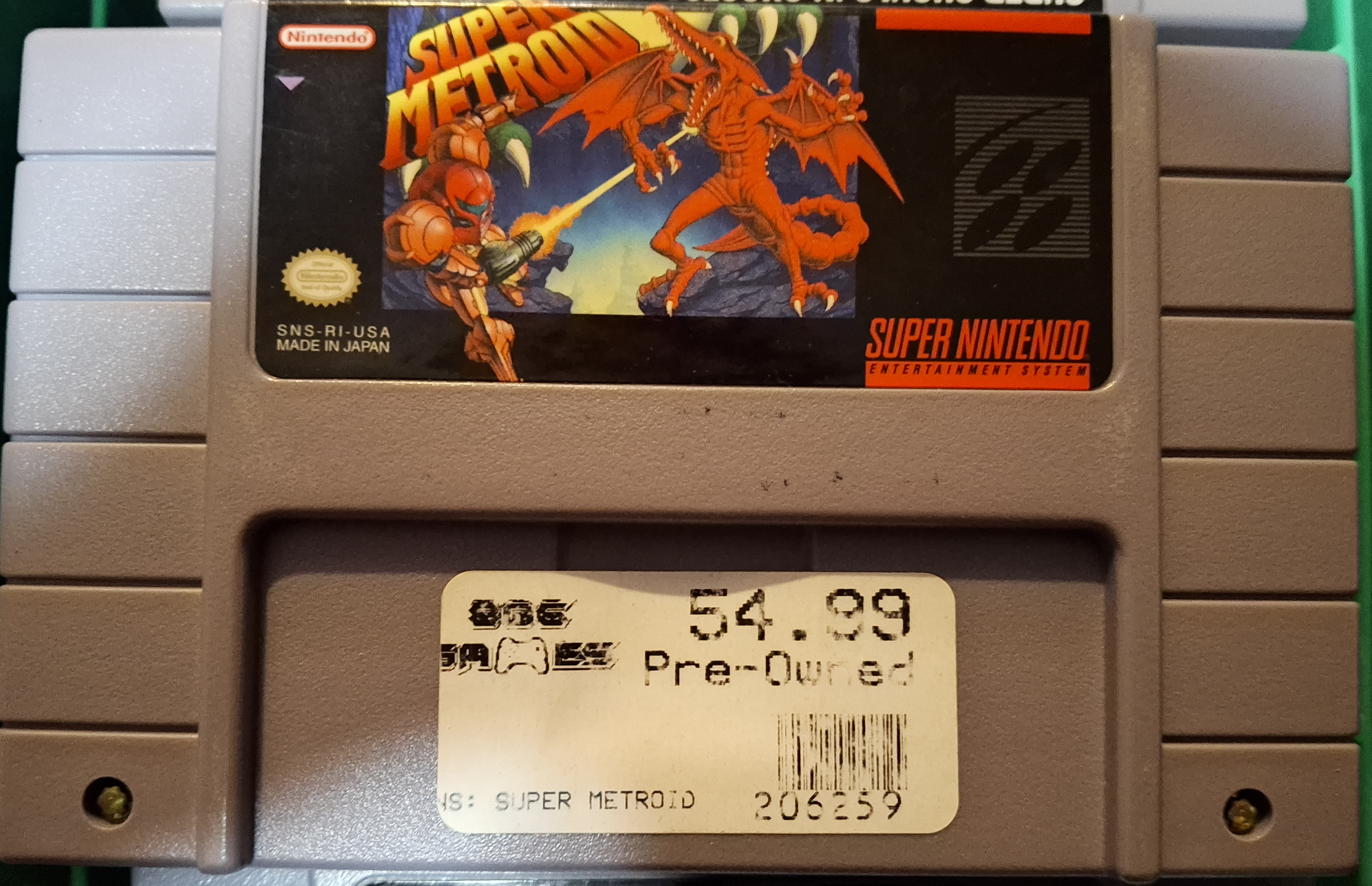 Super Metroid SNES Cartridge
