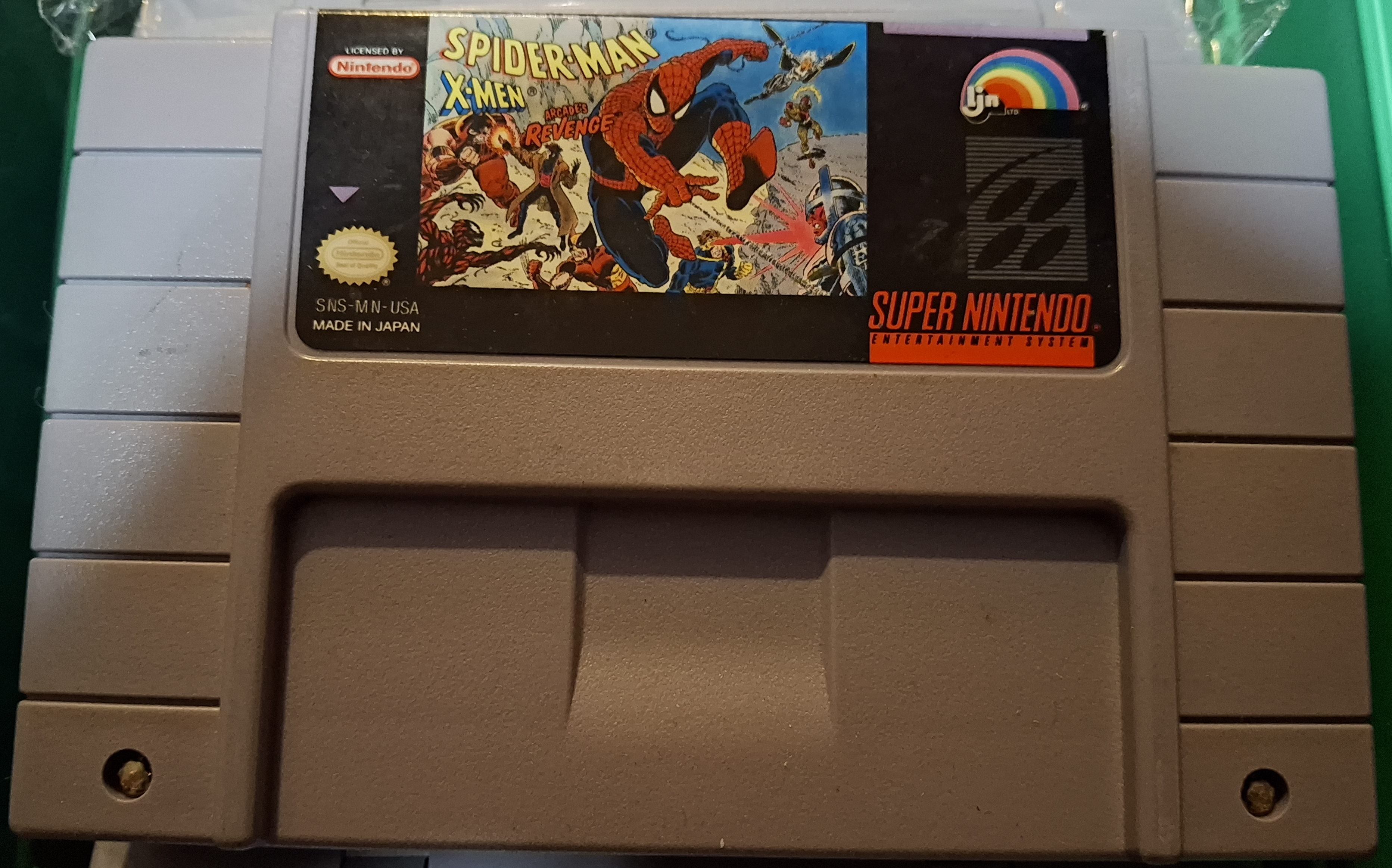 Spider-Man and X-Men: Arcade's Revenge SNES Cartridge