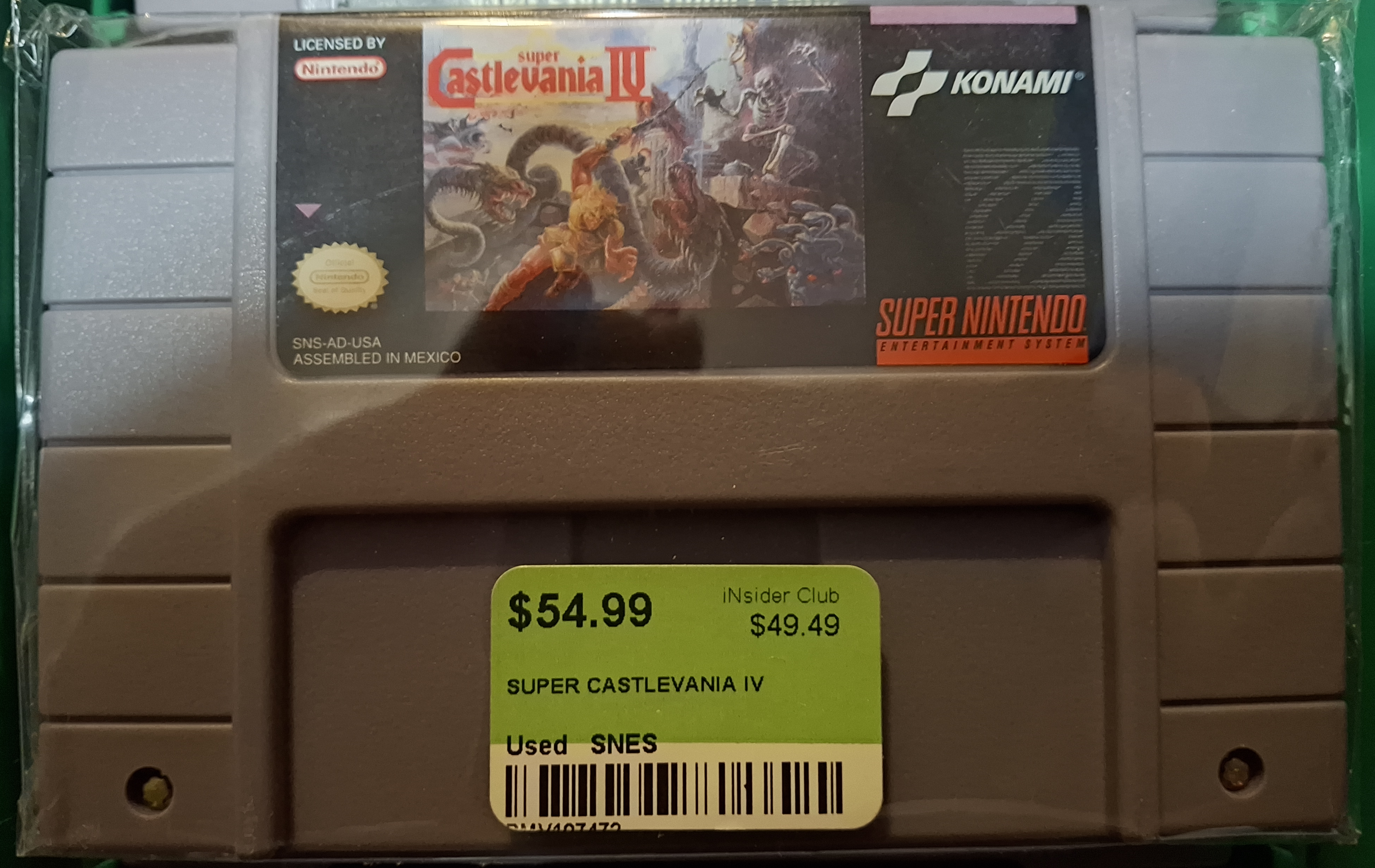 Super Castlevania IV SNES Cartridge