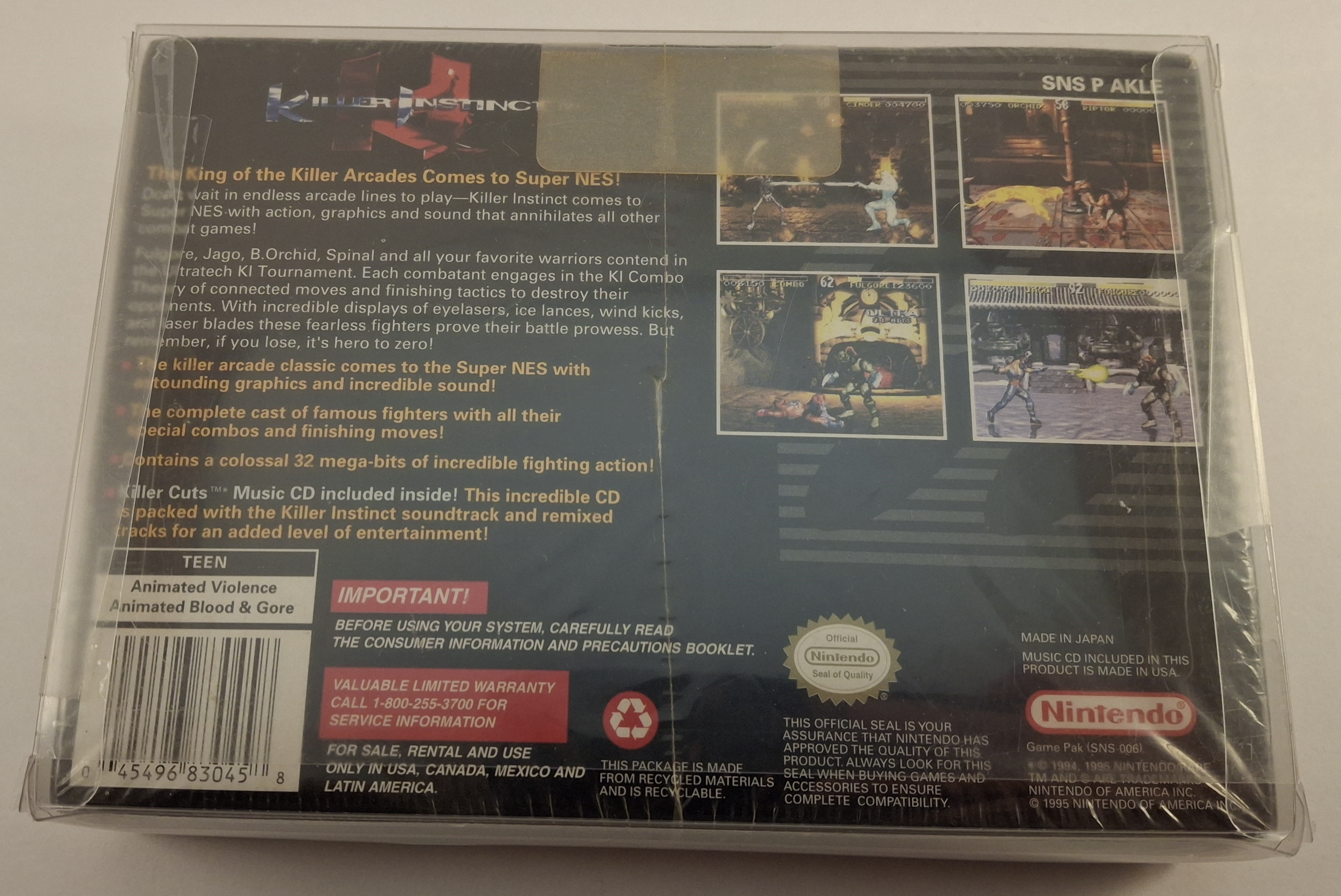 Killer Instinct (Super Nintendo, Sealed)