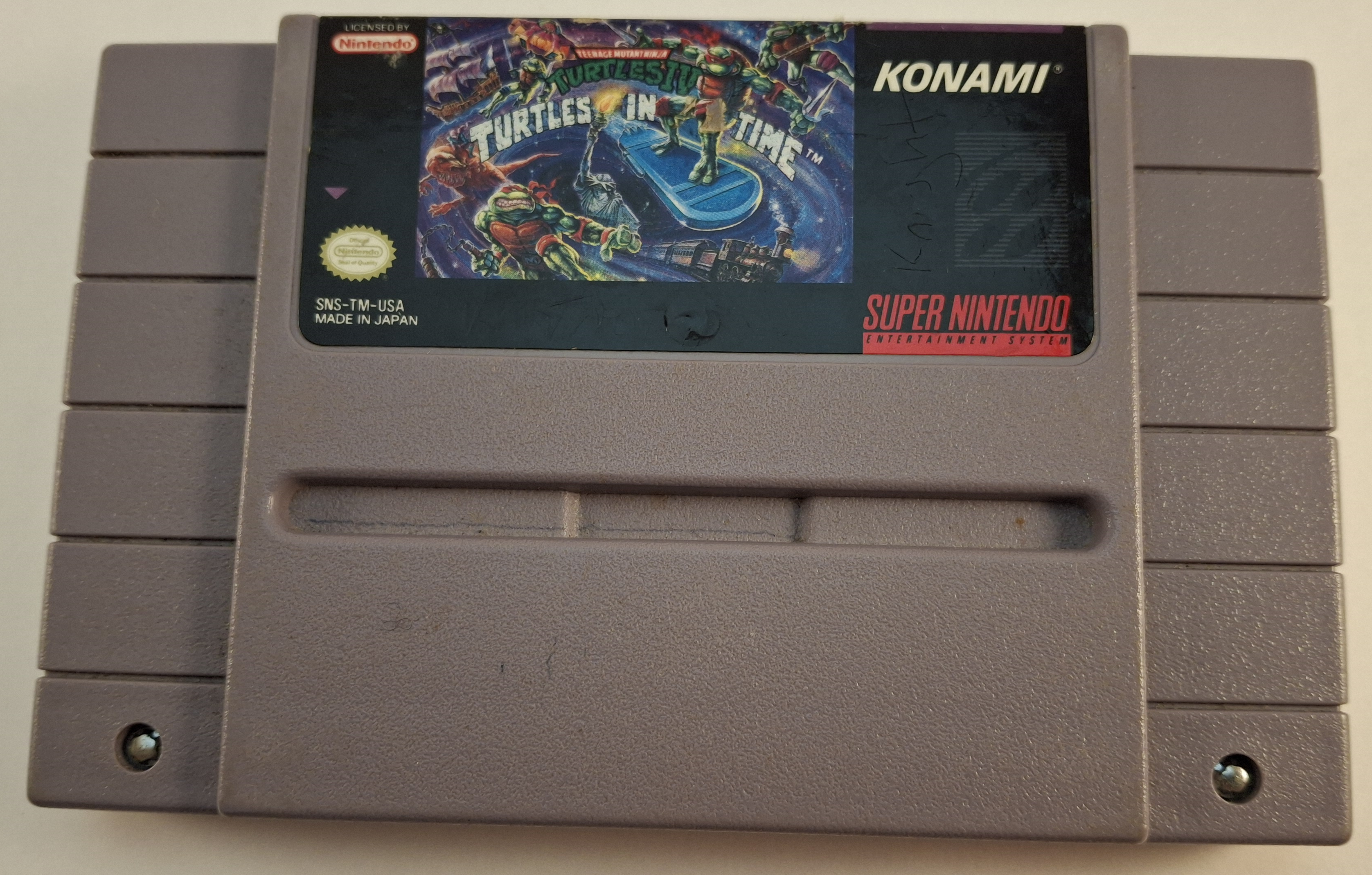 Teenage Mutant Ninja Turtles: Turtles in Time SNES Cartridge