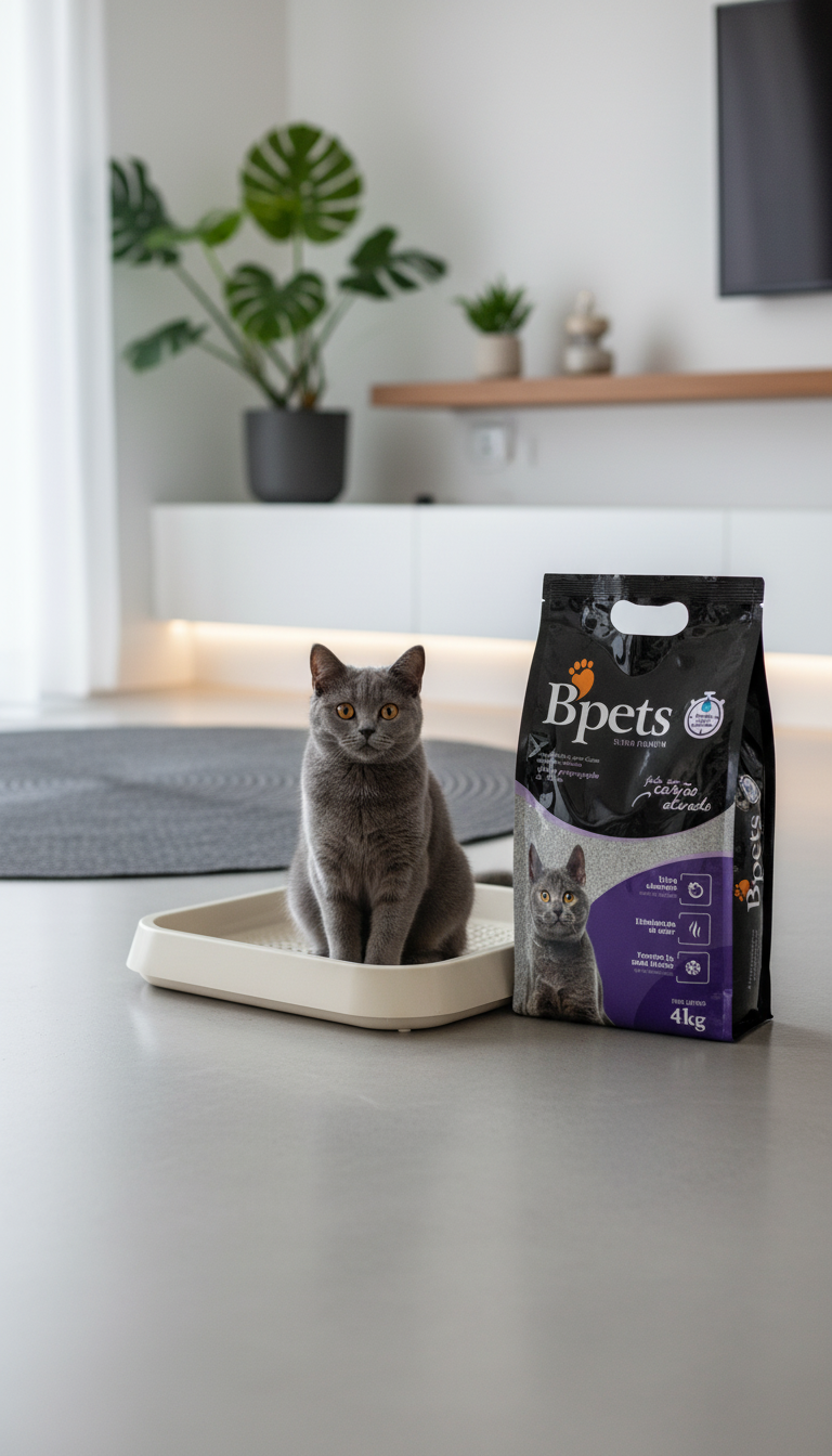 GRANULADO SANITÁRIO BPETS BENTONITA SÓDICA CARBON 4KG