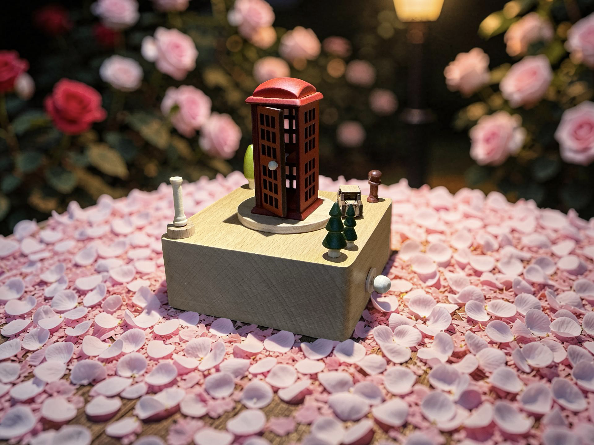 Cajita musical de cabina roja