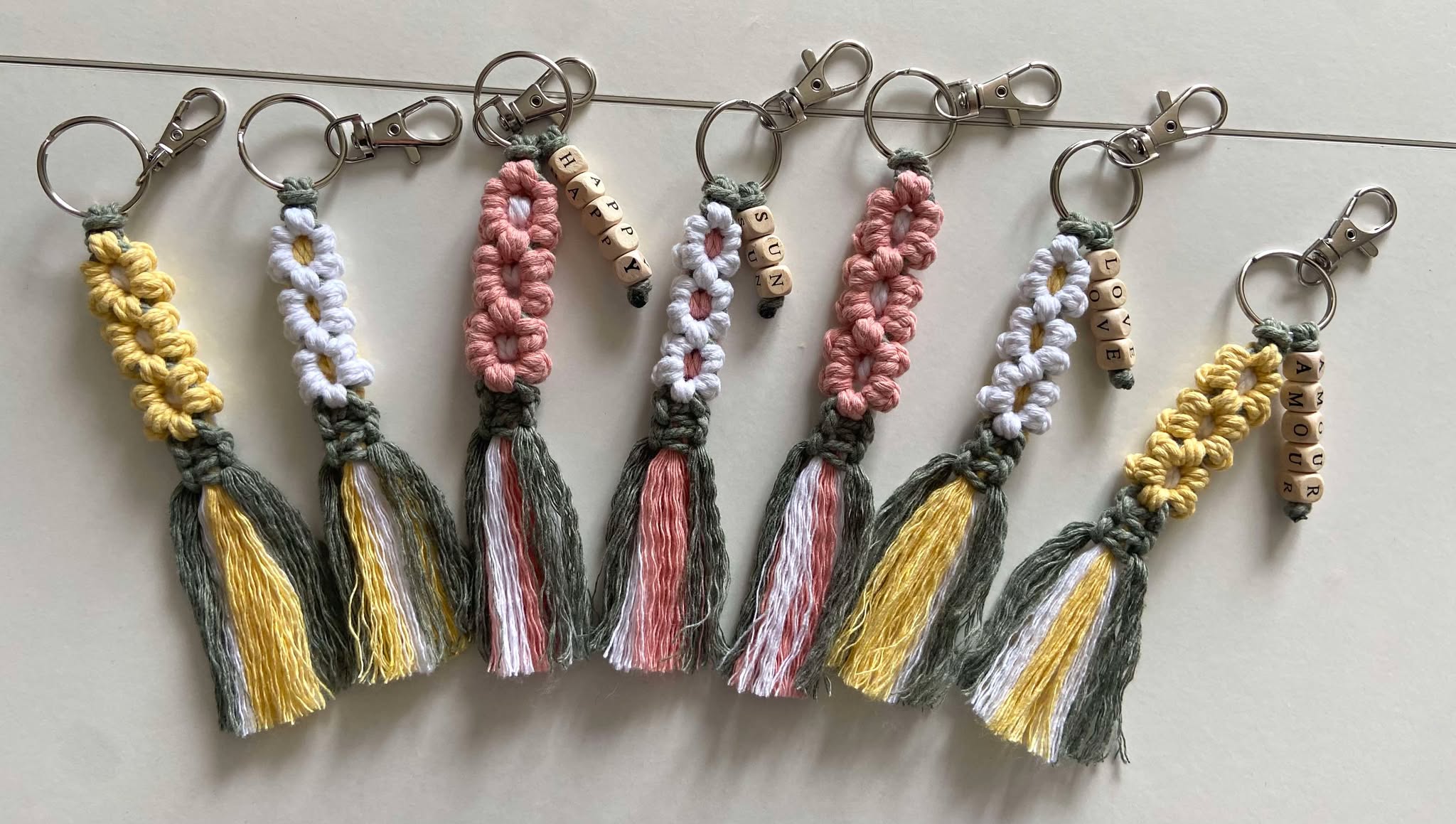 Porte-clés 3 fleurs