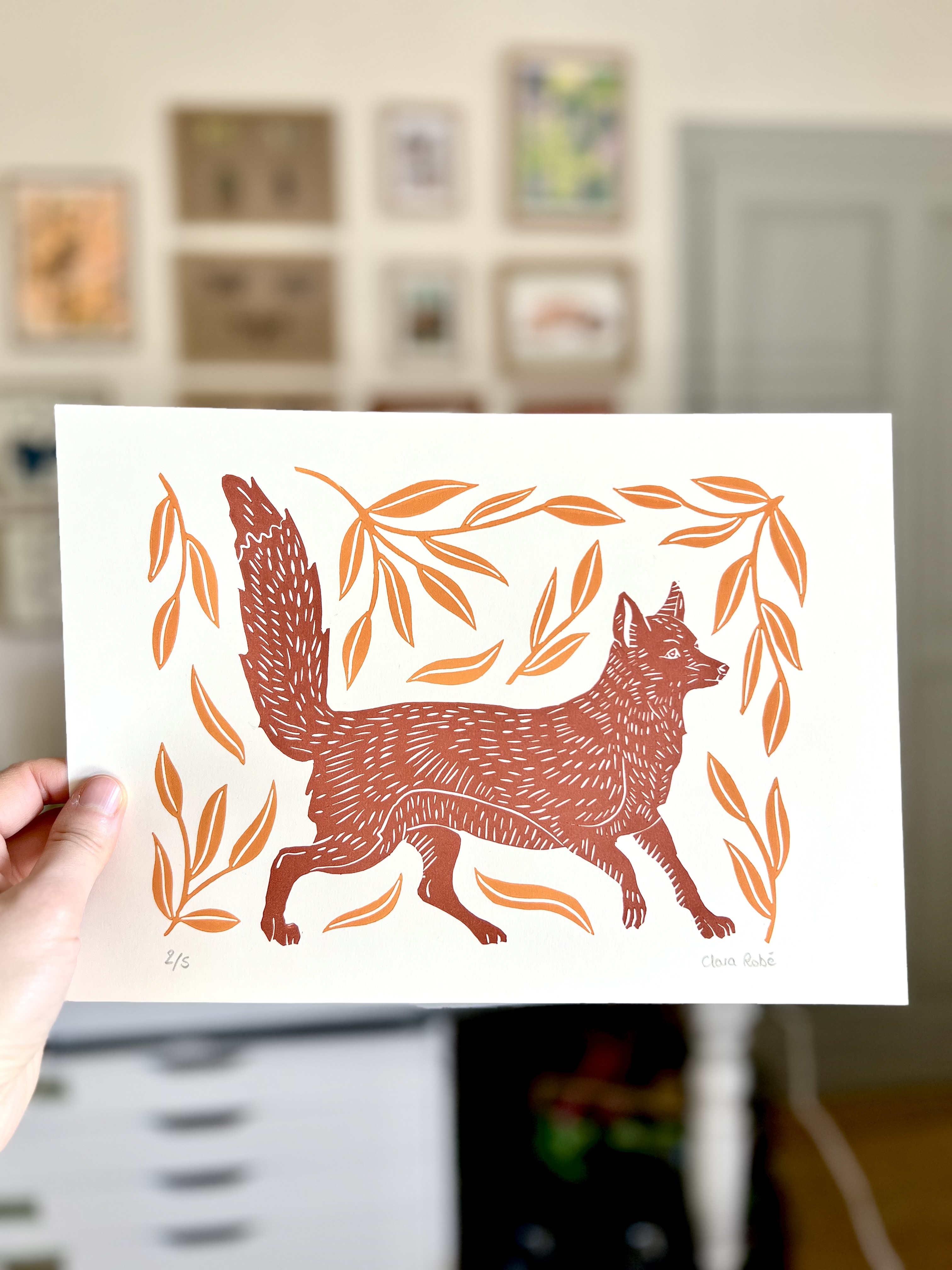 Renard (terre de Sienne et orange)