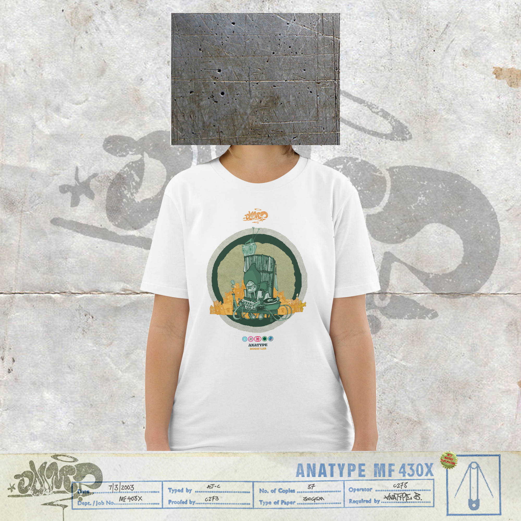 ANATYPE X VINYL MINE MF DOOM LAB UNISEX TEE ░░░▒▒