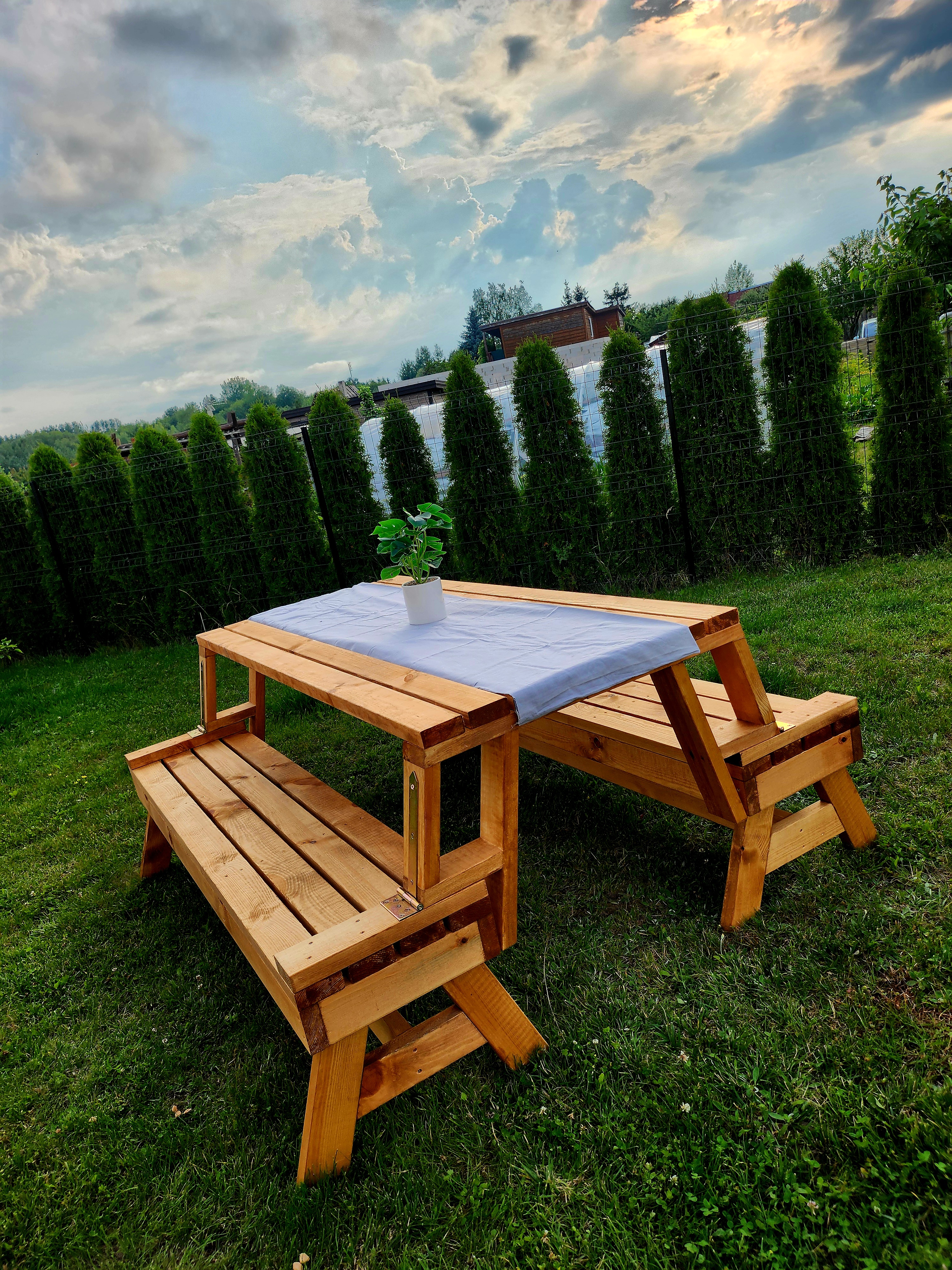 Medinis sodo baldų komplektas "Transformeris"