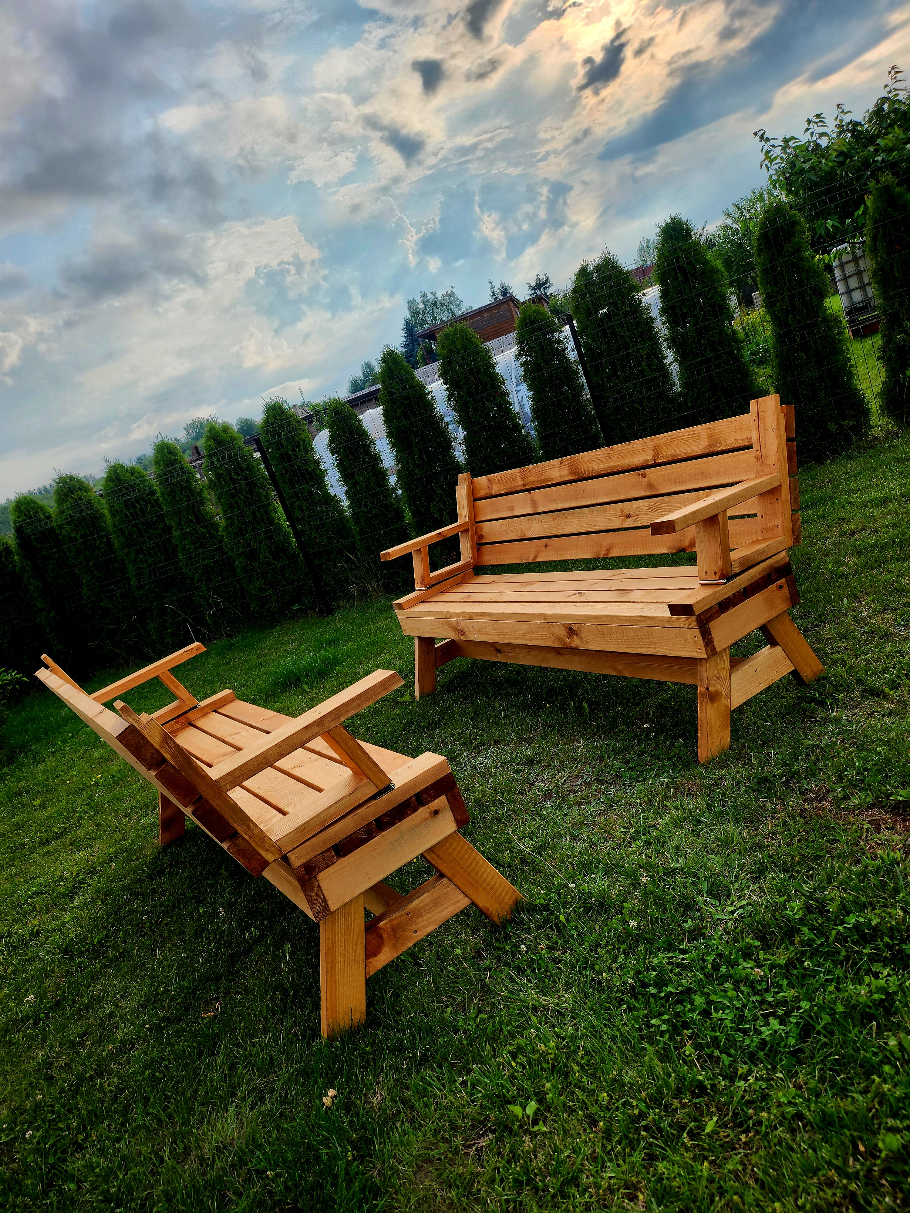 Medinis sodo baldų komplektas "Transformeris"