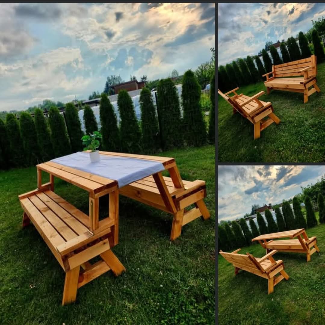 Medinis sodo baldų komplektas "Transformeris"